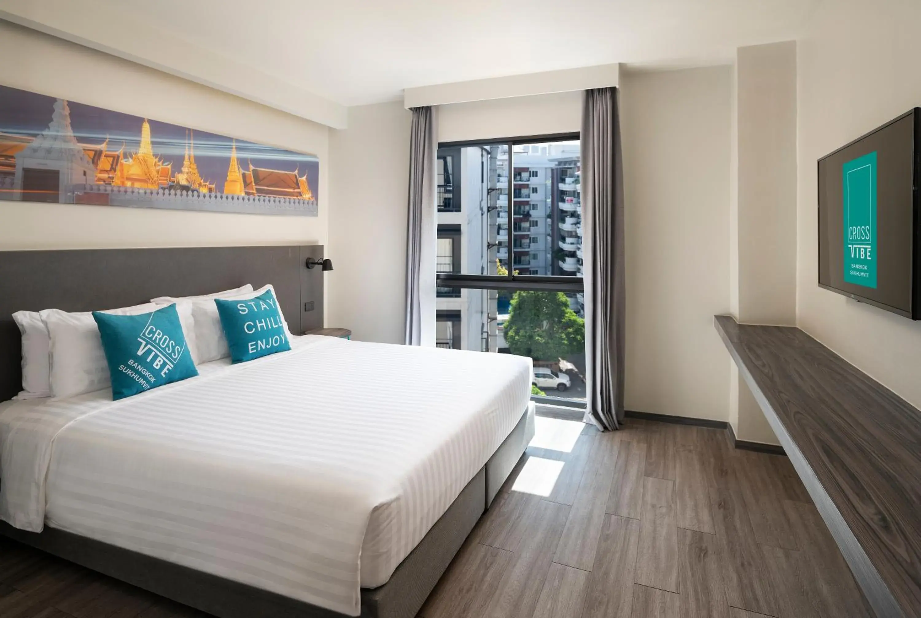 Bed in Cross Vibe Bangkok Sukhumvit Bed in Cross Vibe Bangkok Sukhumvit