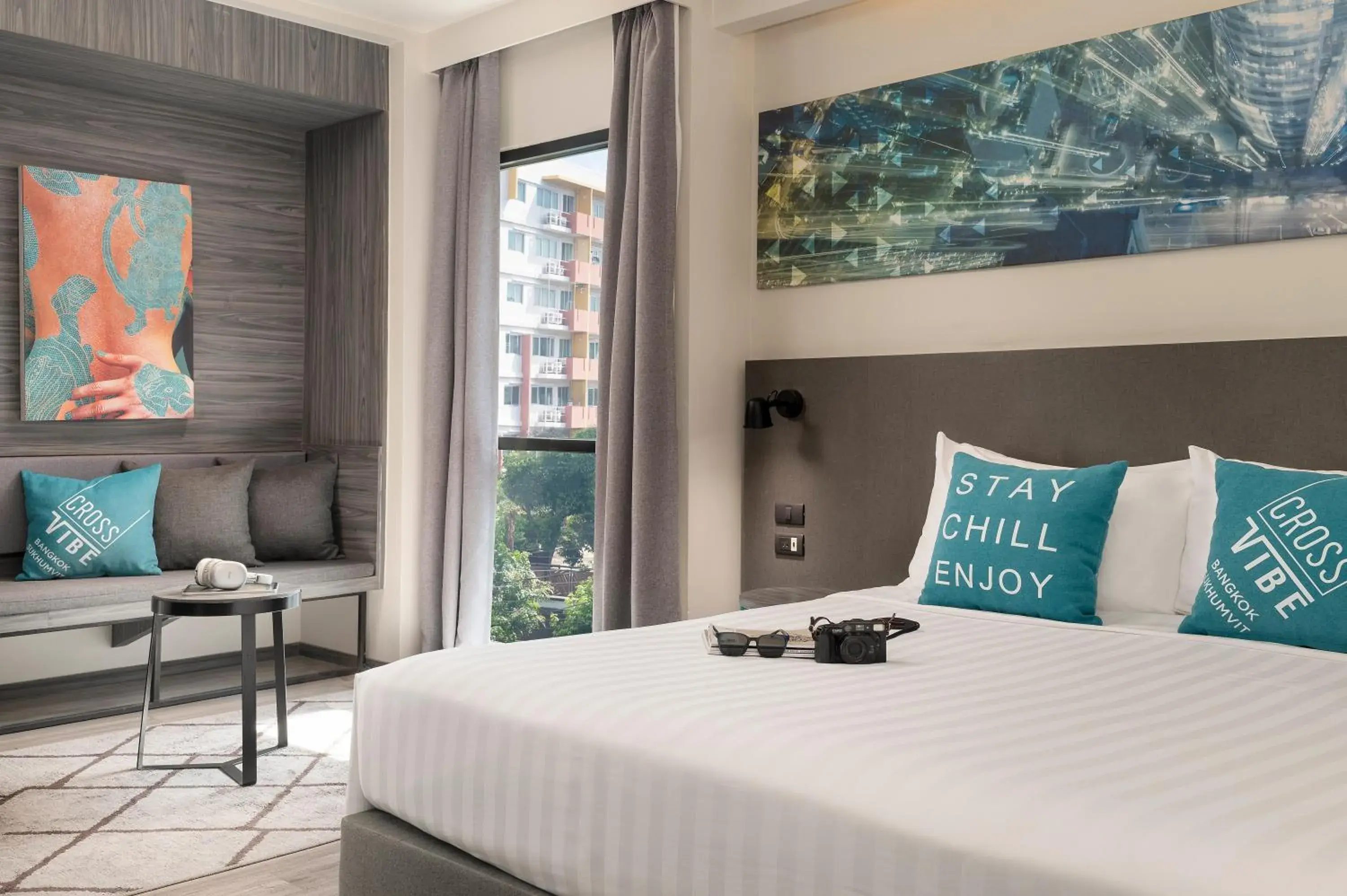 Bed in Cross Vibe Bangkok Sukhumvit Bed in Cross Vibe Bangkok Sukhumvit