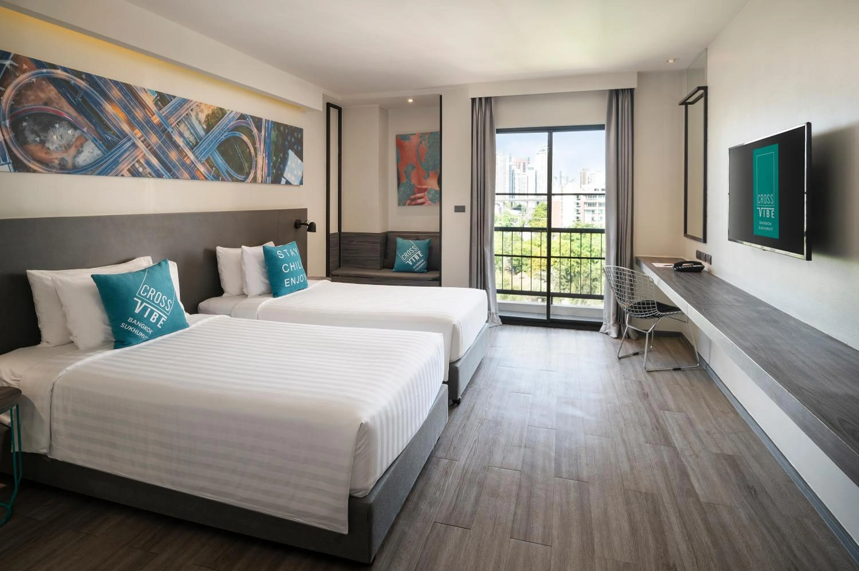 Bed in Cross Vibe Bangkok Sukhumvit