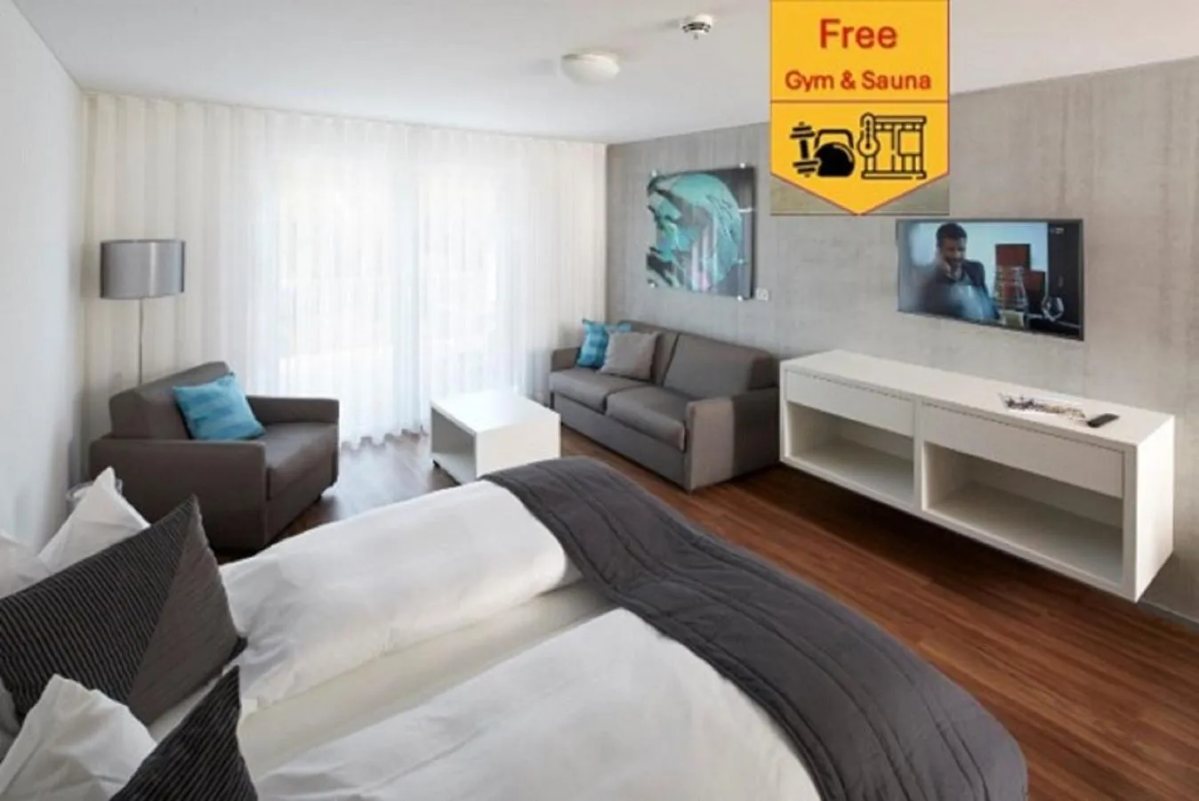 Property building, Bed in Aparthotel Baden