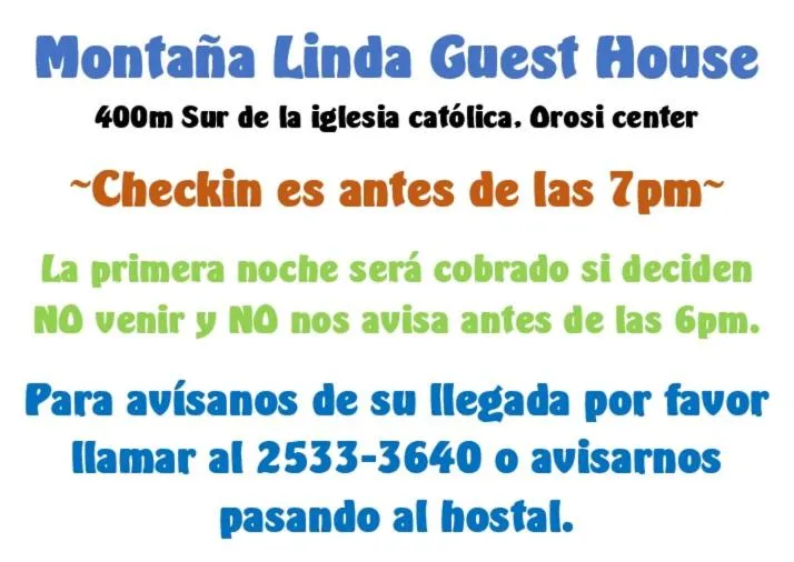 Logo/Certificate/Sign in Montaña Linda Guest House Orosi