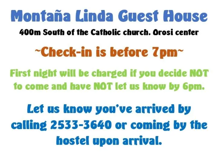 Logo/Certificate/Sign in Montaña Linda Guest House Orosi