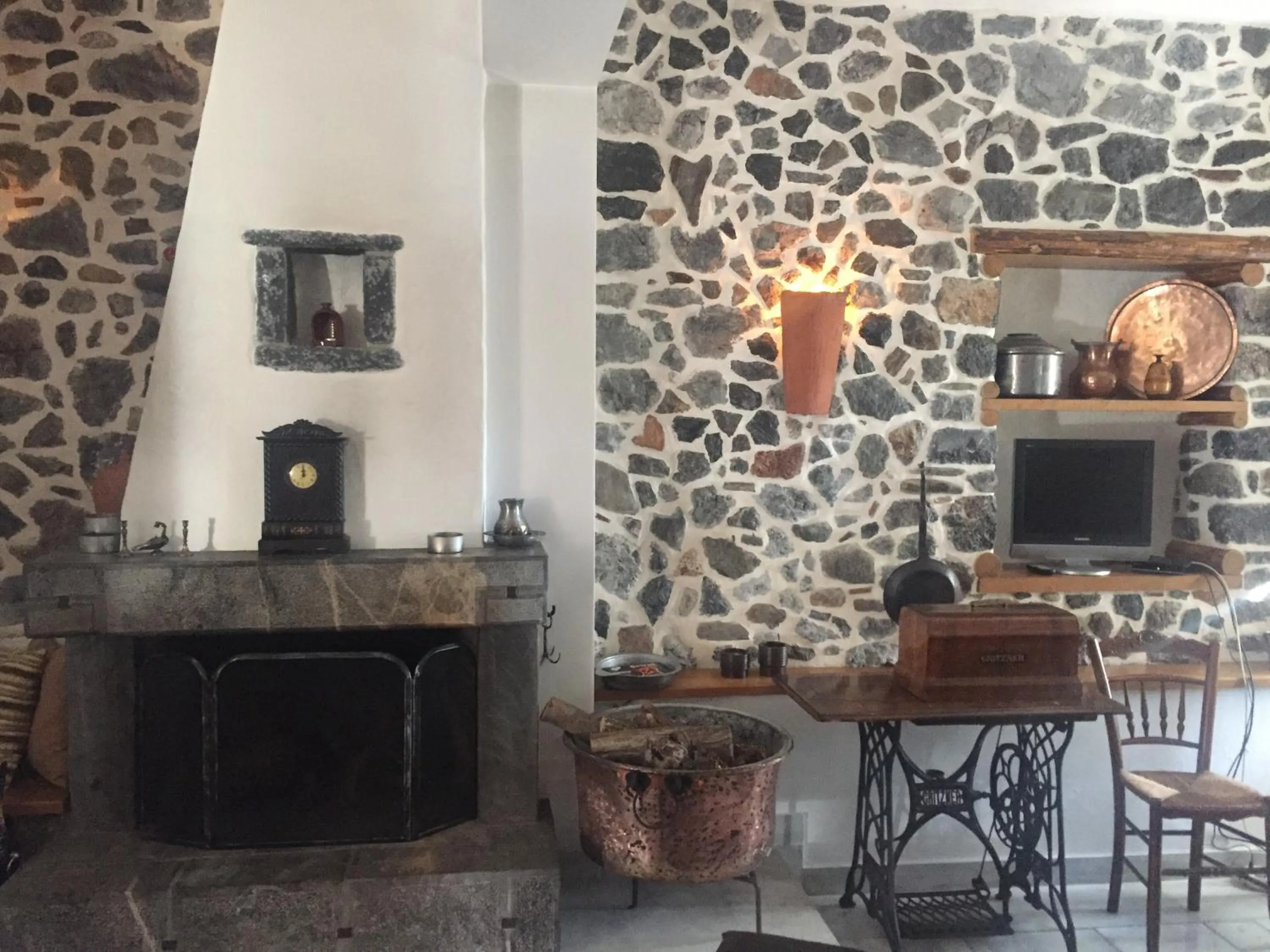 Seating area in Stephania's Stone House