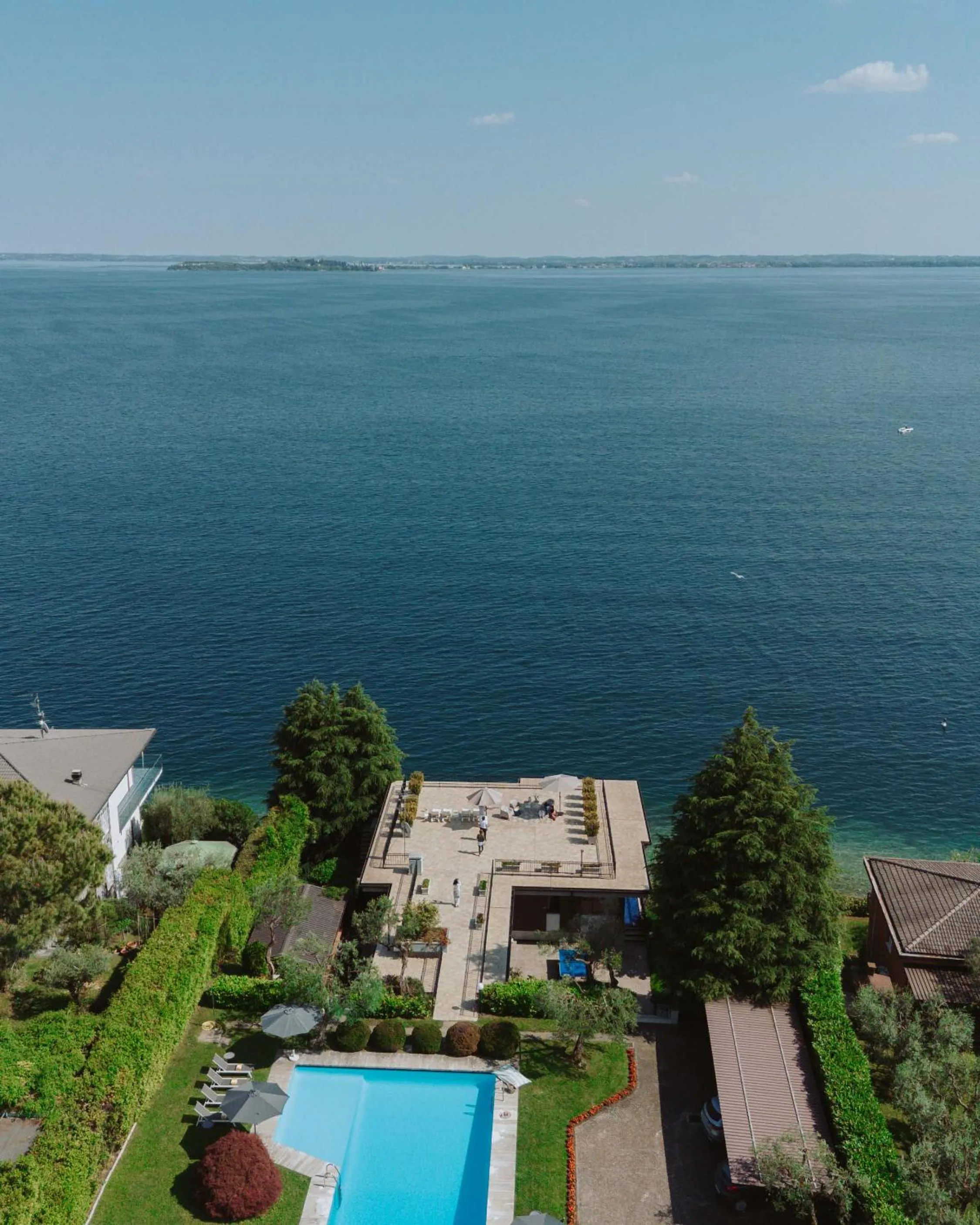 Bird's eye view in Holiday Garda Villa Dolcelago Lake Front