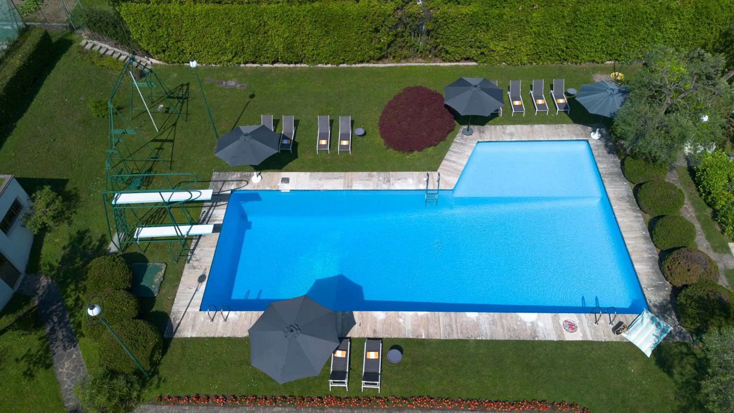 Bird's eye view in Holiday Garda Villa Dolcelago Lake Front