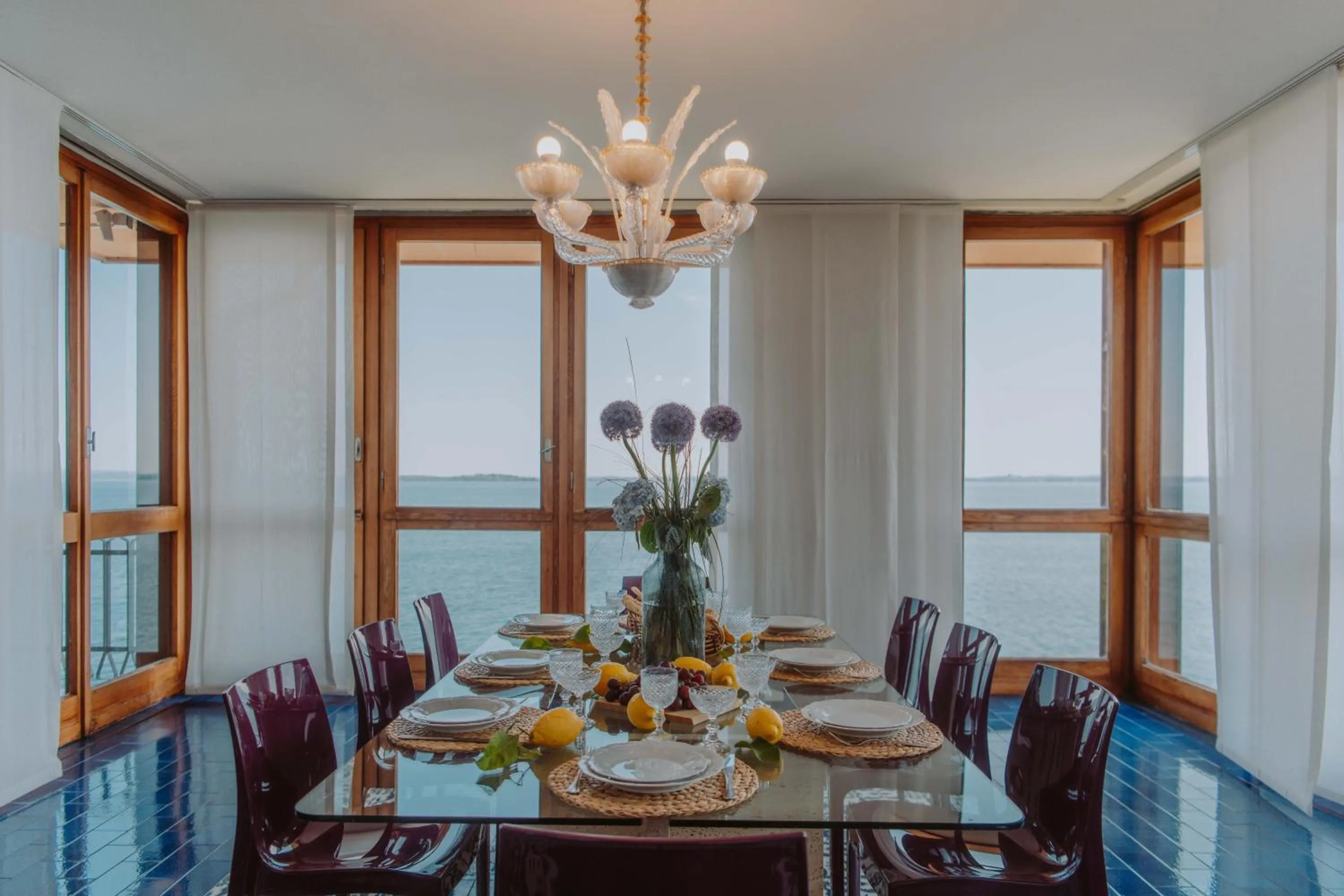 Dining area in Holiday Garda Villa Dolcelago Lake Front