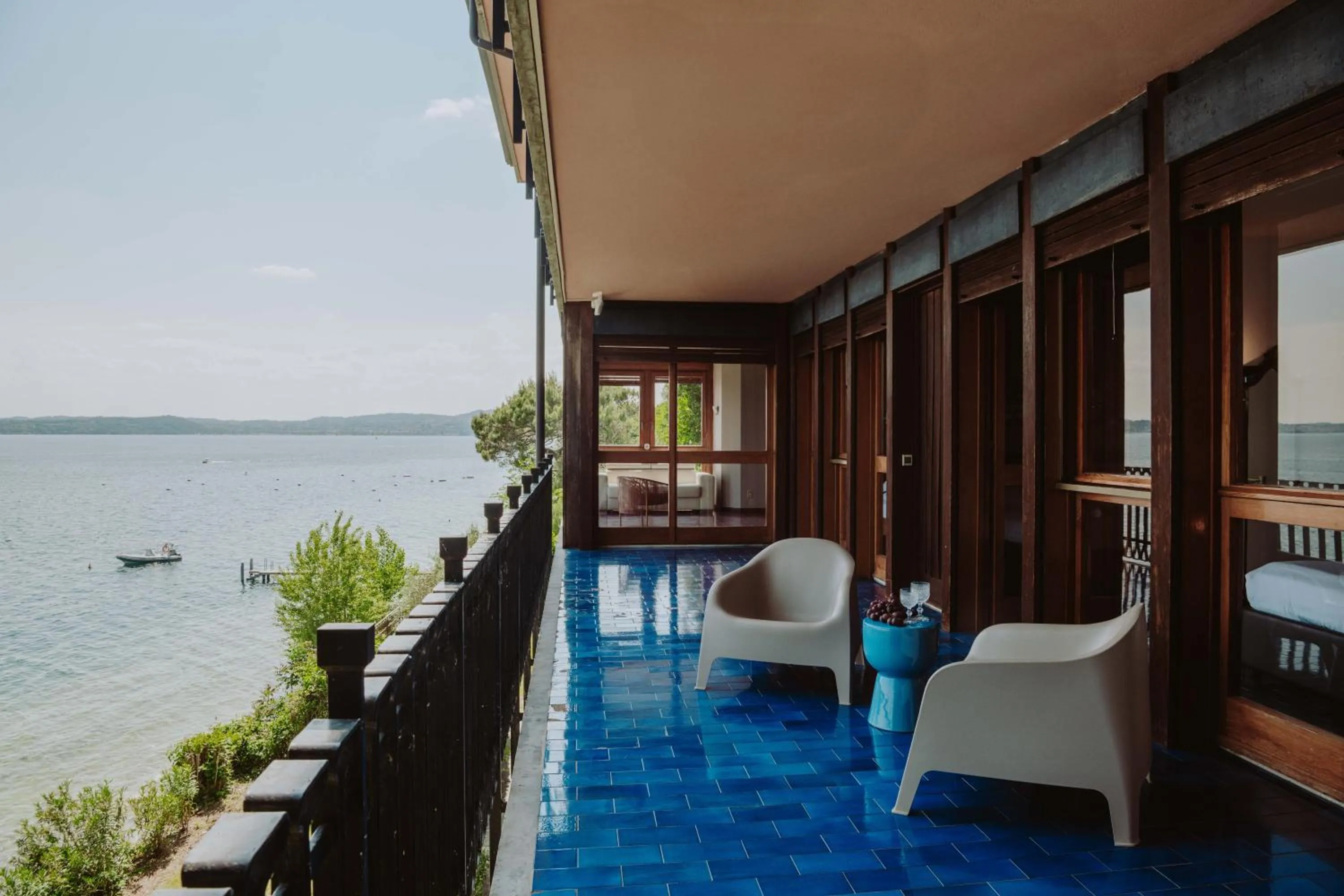Balcony/Terrace in Holiday Garda Villa Dolcelago Lake Front