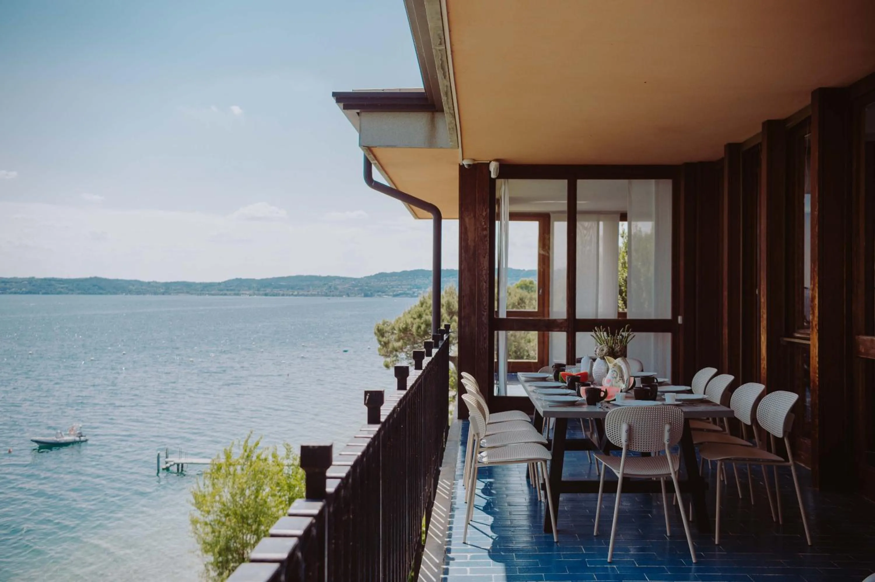 Balcony/Terrace in Holiday Garda Villa Dolcelago Lake Front