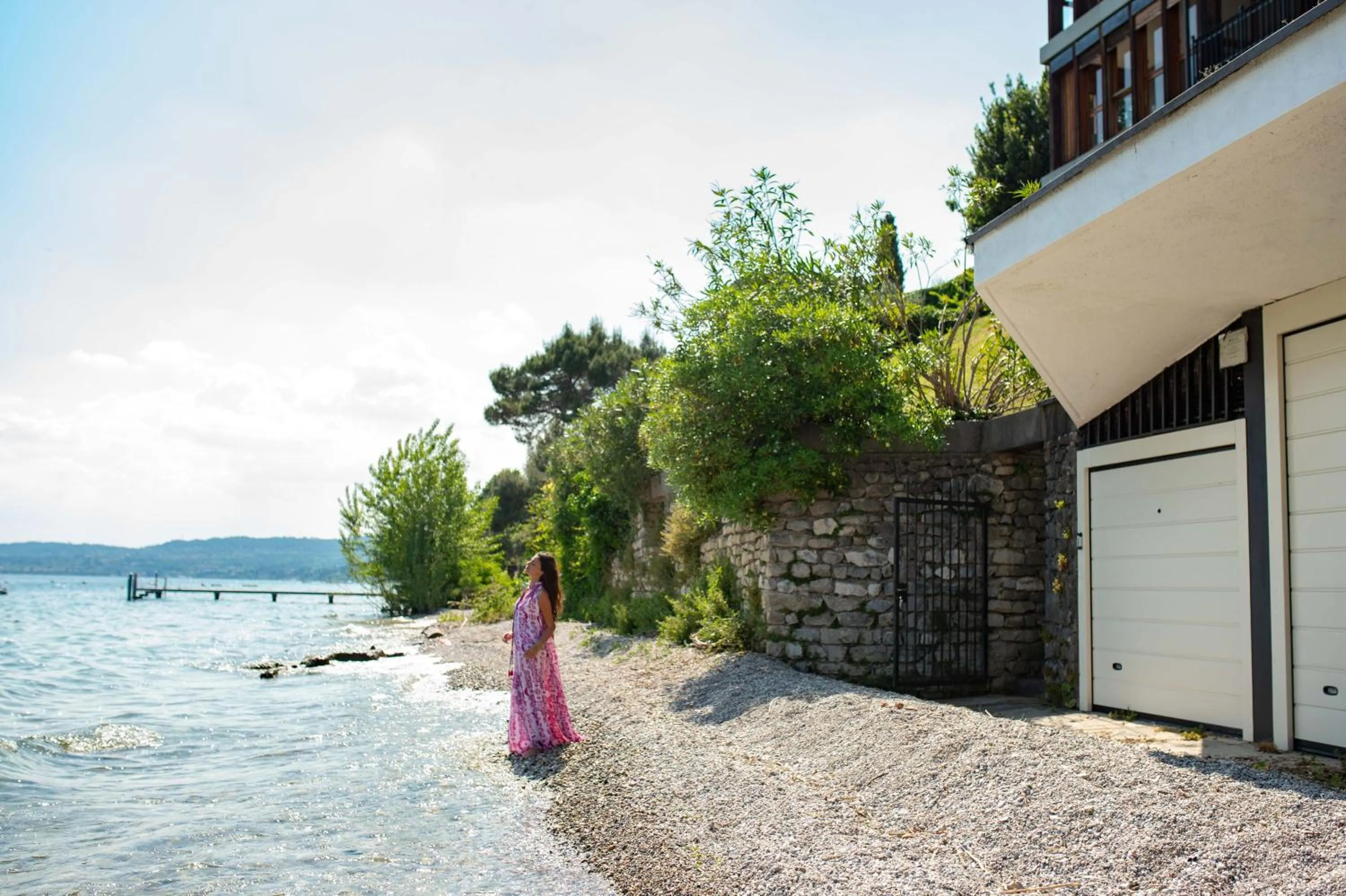 Beach in Holiday Garda Villa Dolcelago Lake Front