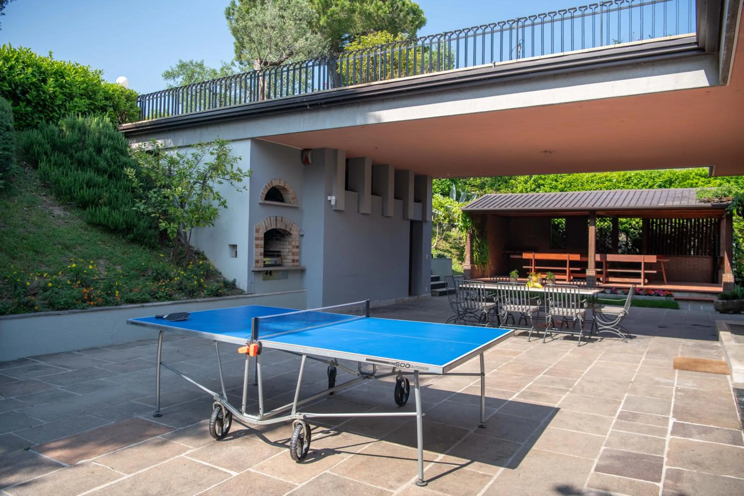 Patio in Holiday Garda Villa Dolcelago Lake Front