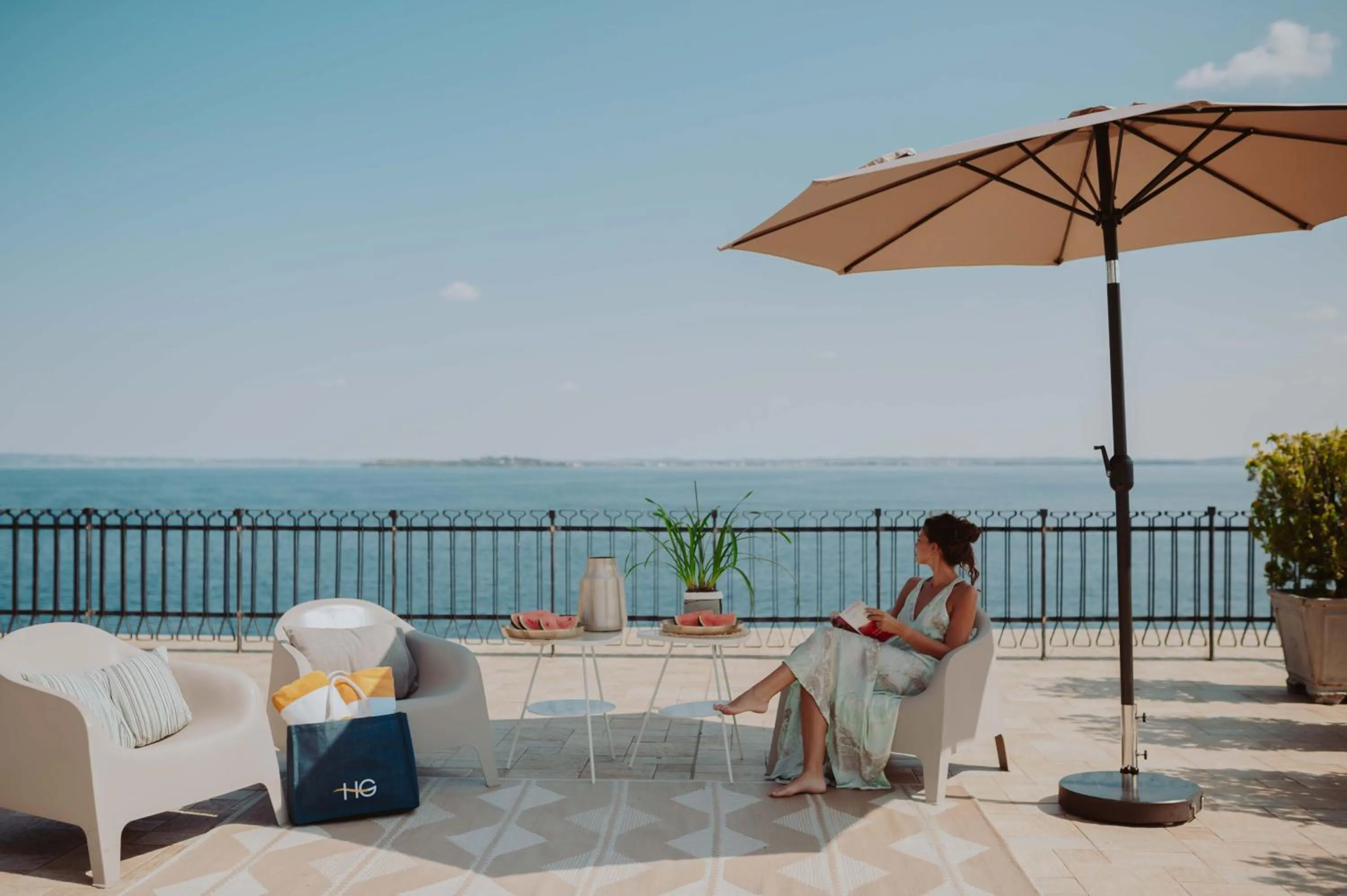 Balcony/Terrace in Holiday Garda Villa Dolcelago Lake Front