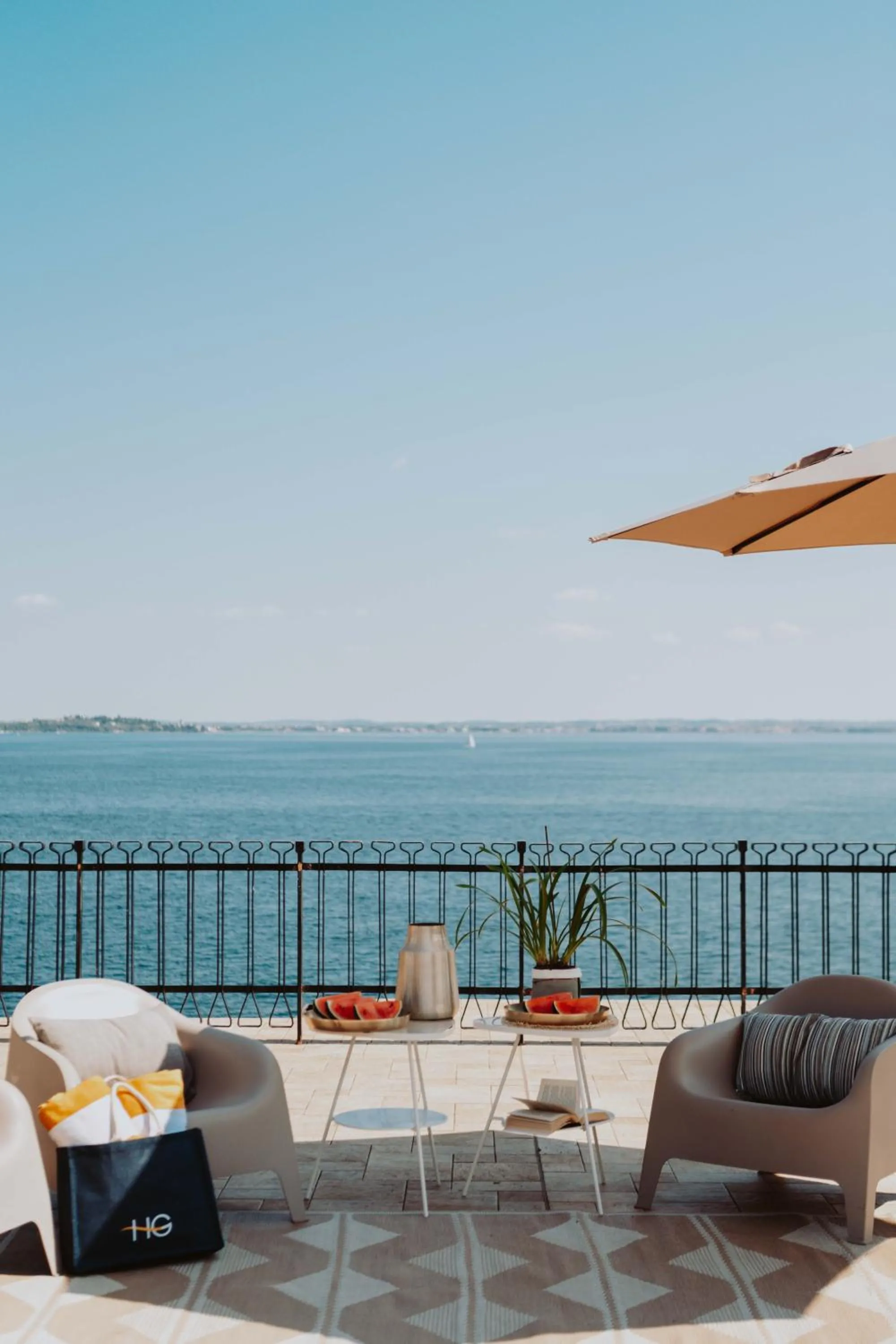Balcony/Terrace in Holiday Garda Villa Dolcelago Lake Front