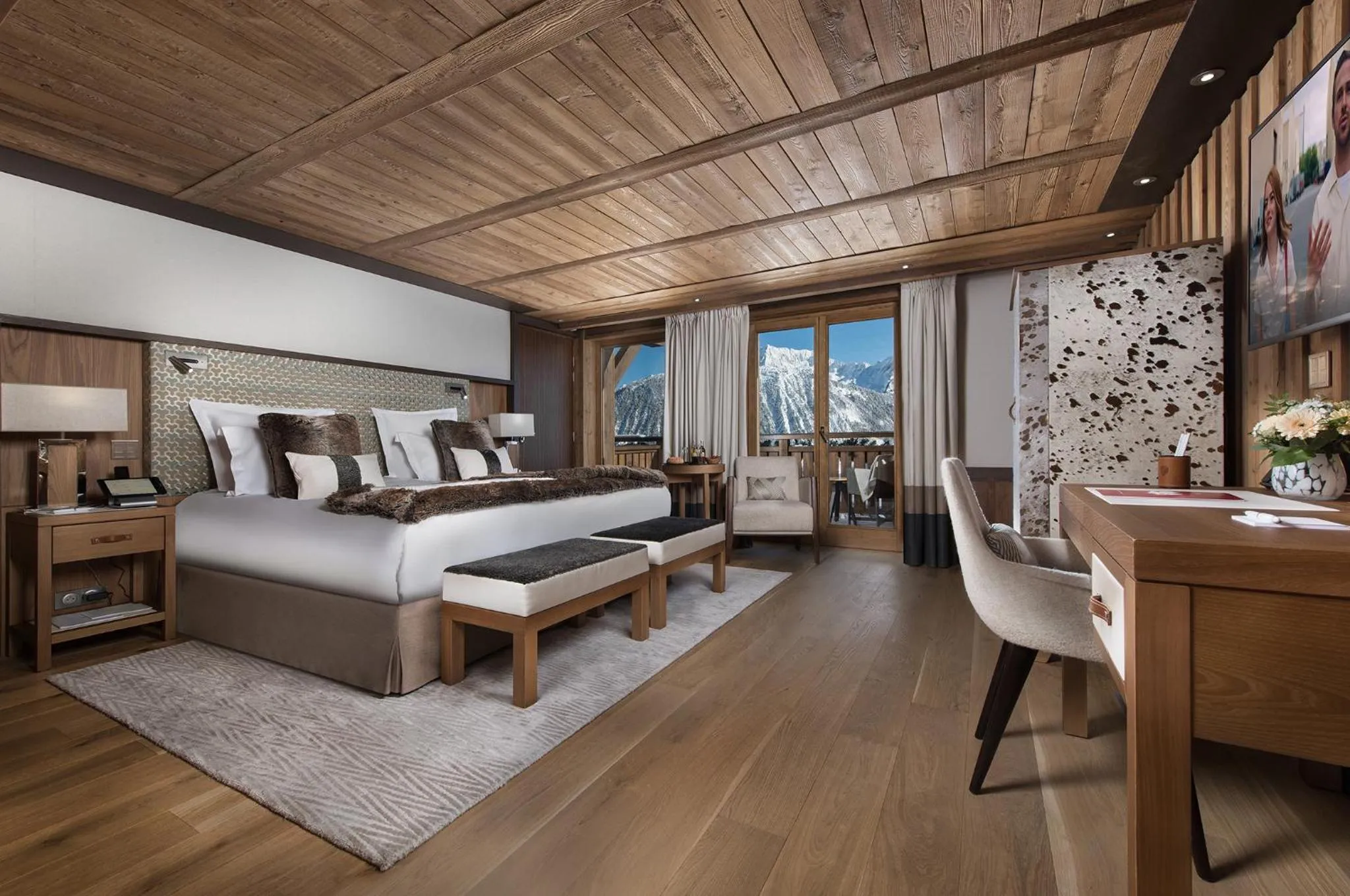 Photo of the whole room, Bed in Hôtel Barrière Les Neiges Courchevel
