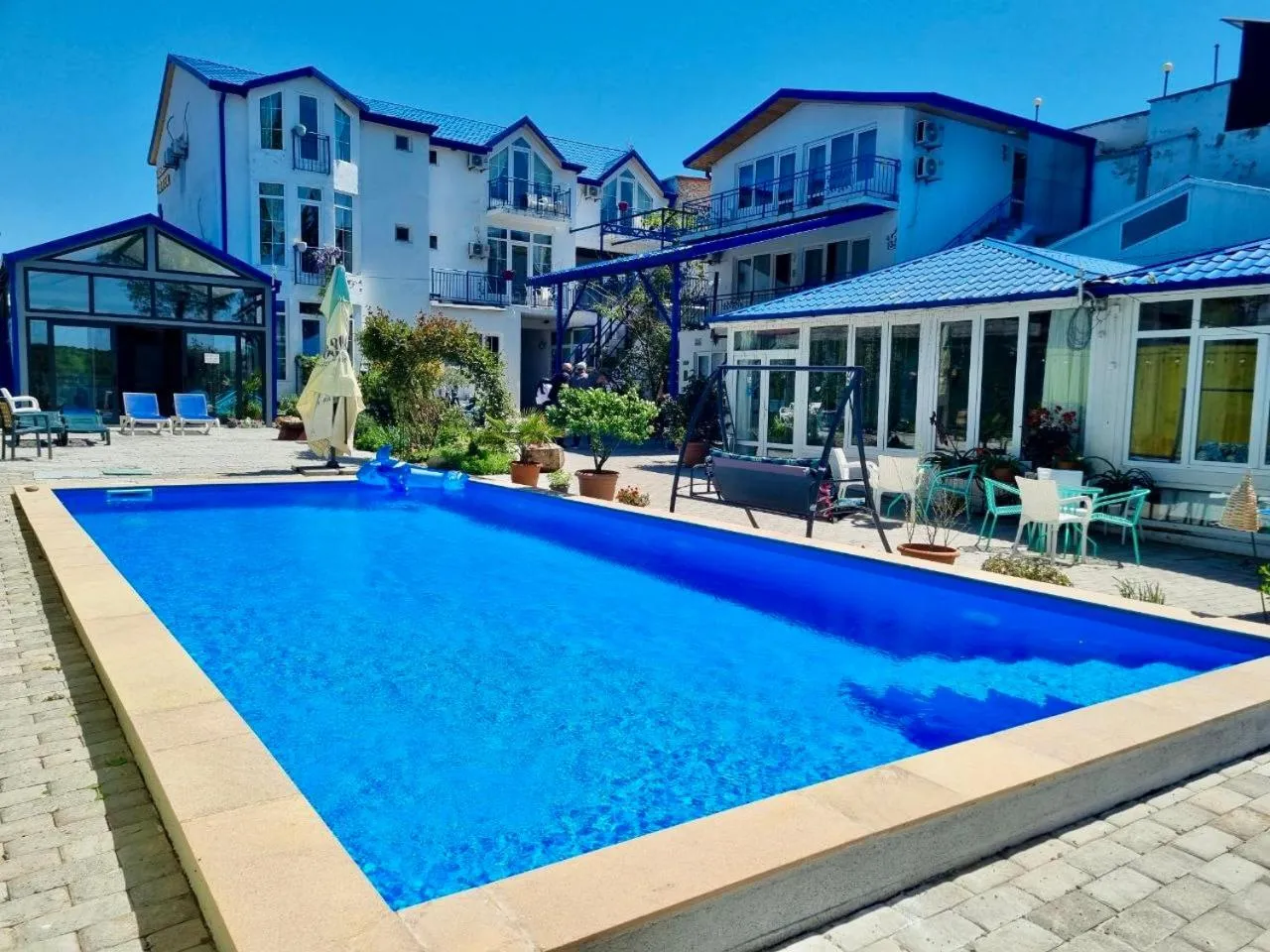 Pool view in Laguna Beach Club Bazaleti Lake