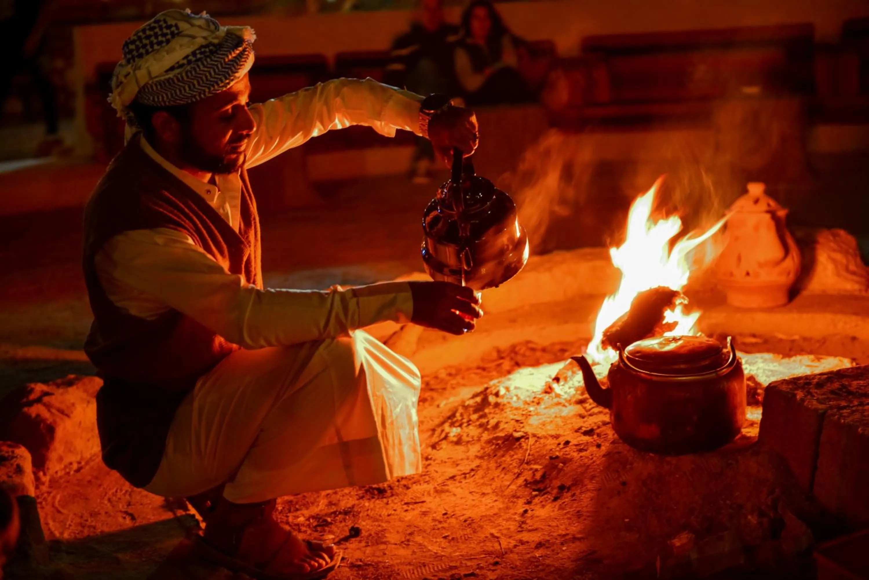 People in Little Petra Bedouin Camp