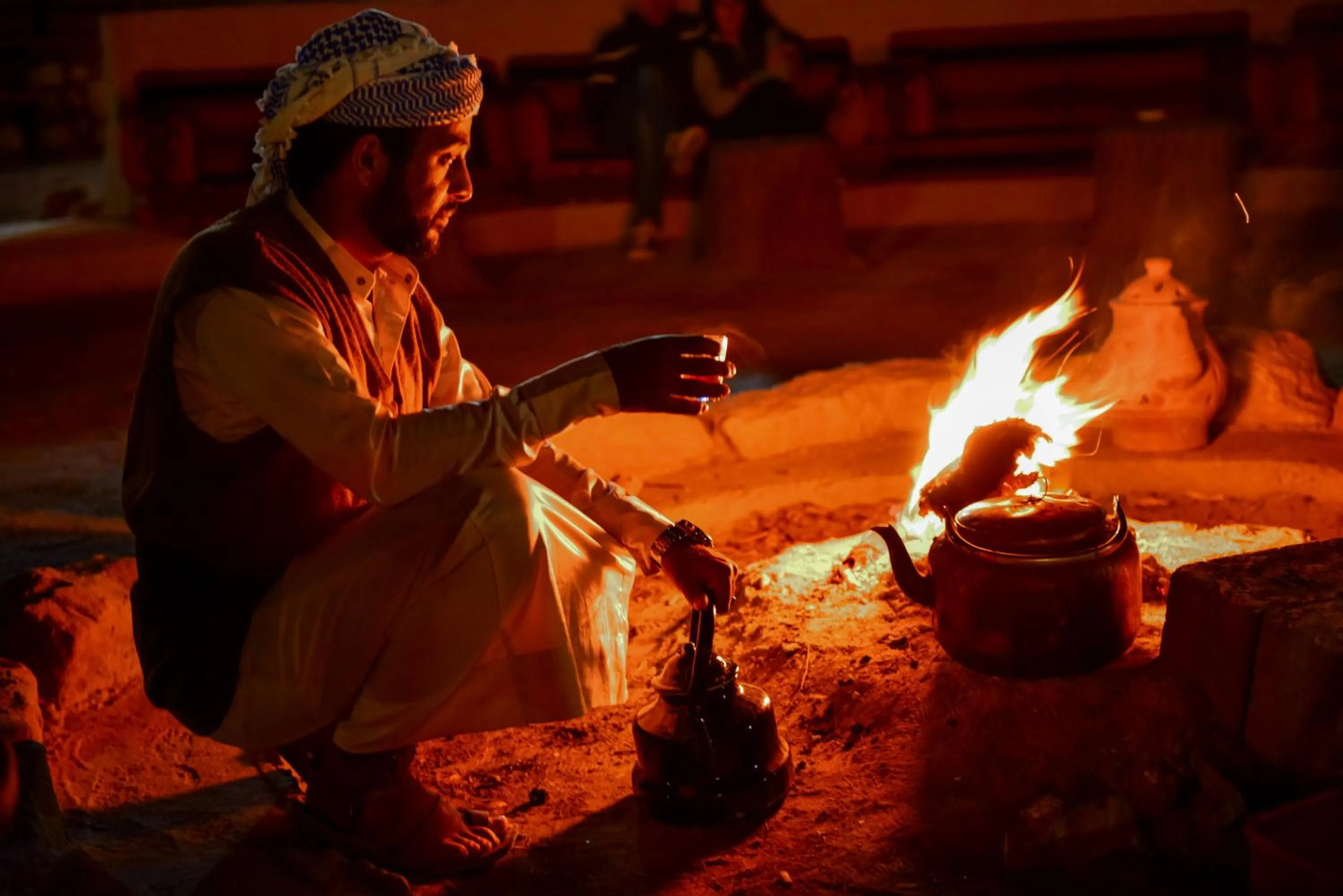 People in Little Petra Bedouin Camp
