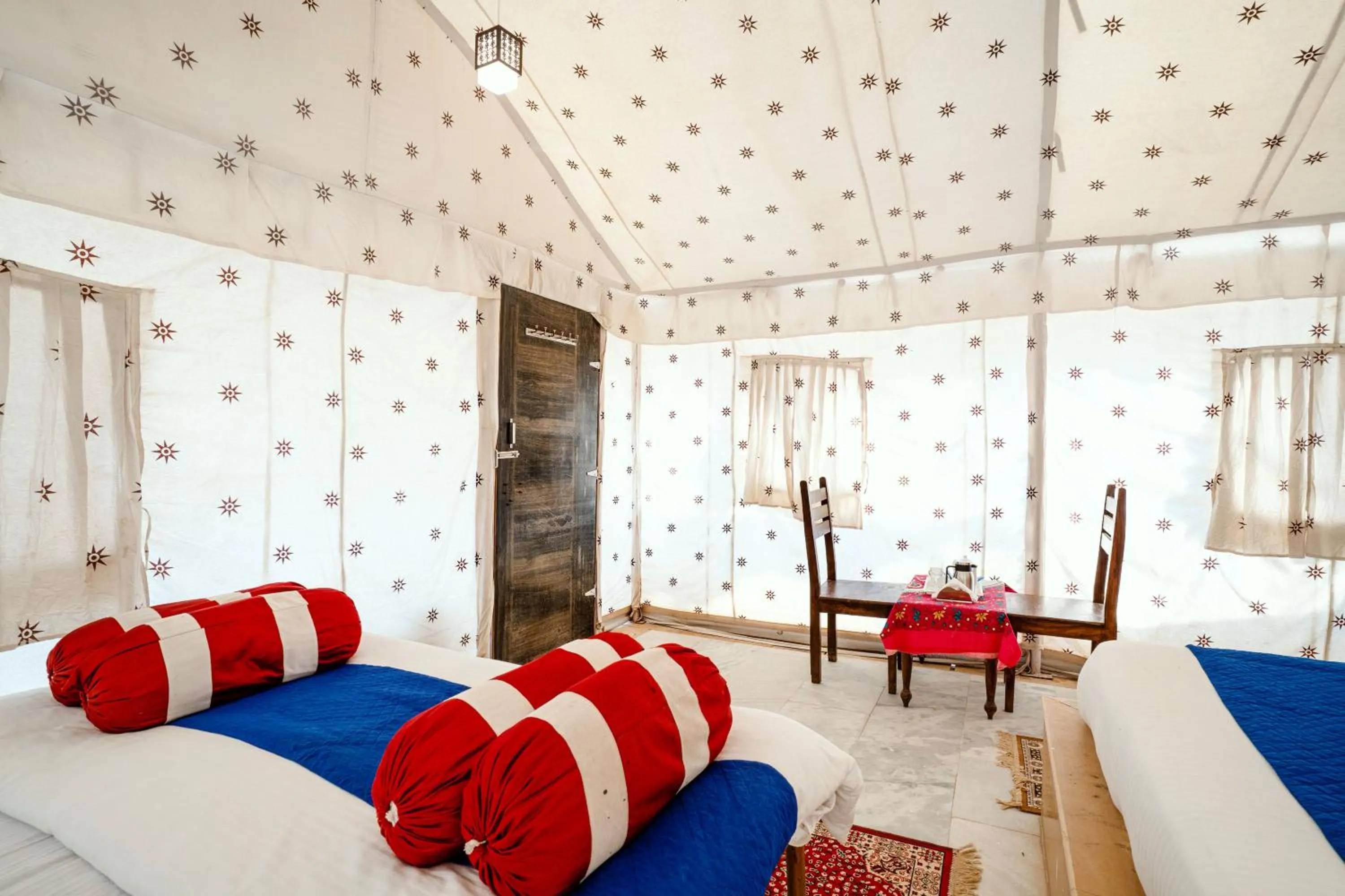 Seating area, Bed in Dynasty Desert Camp and Resort