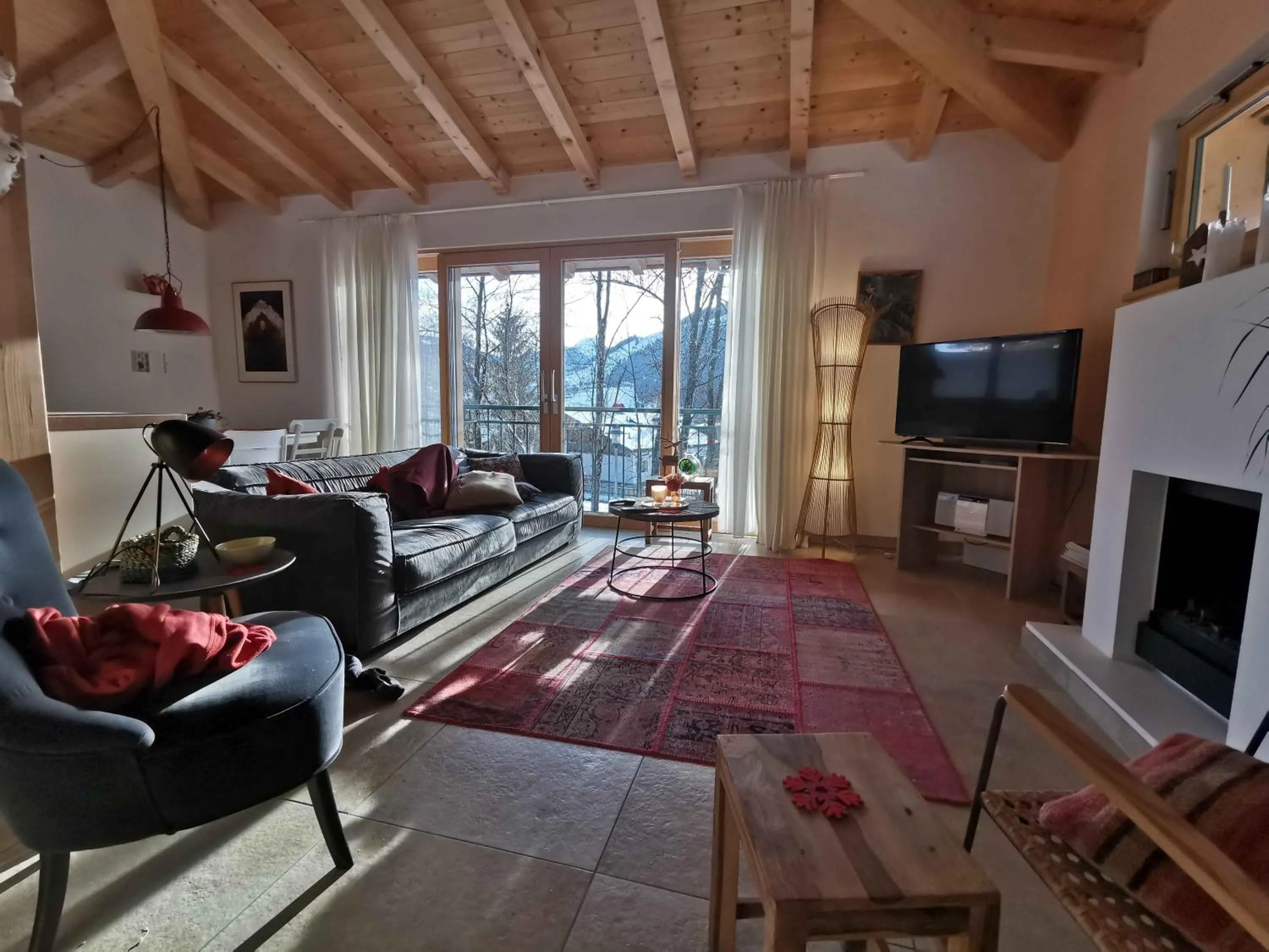 Living room in Modernes Chalet mit Terrasse und Parkplatz in den Alpen