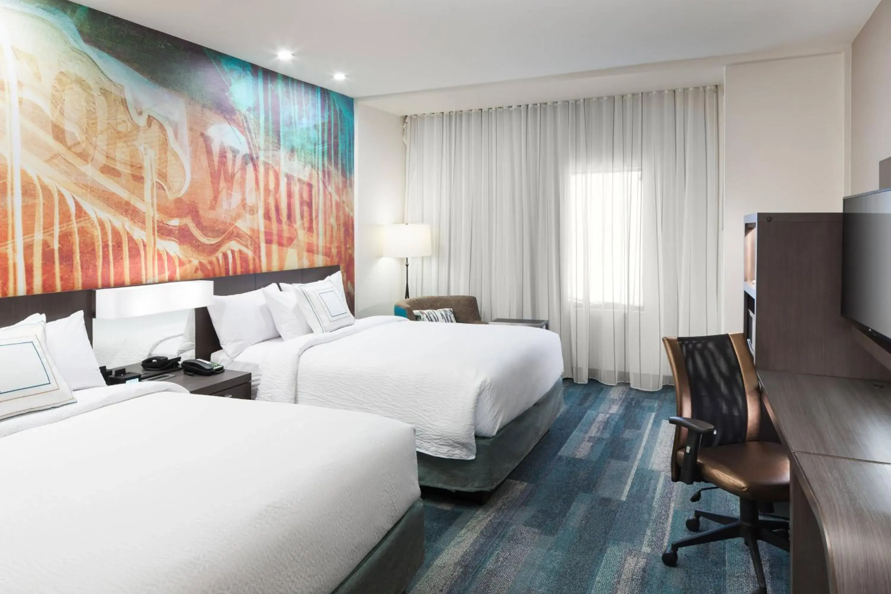 Queen Room with Two Queen Beds in Courtyard by Marriott Fort Worth Historic Stockyards Queen Room with Two Queen Beds in Courtyard by Marriott Fort Worth Historic Stockyards