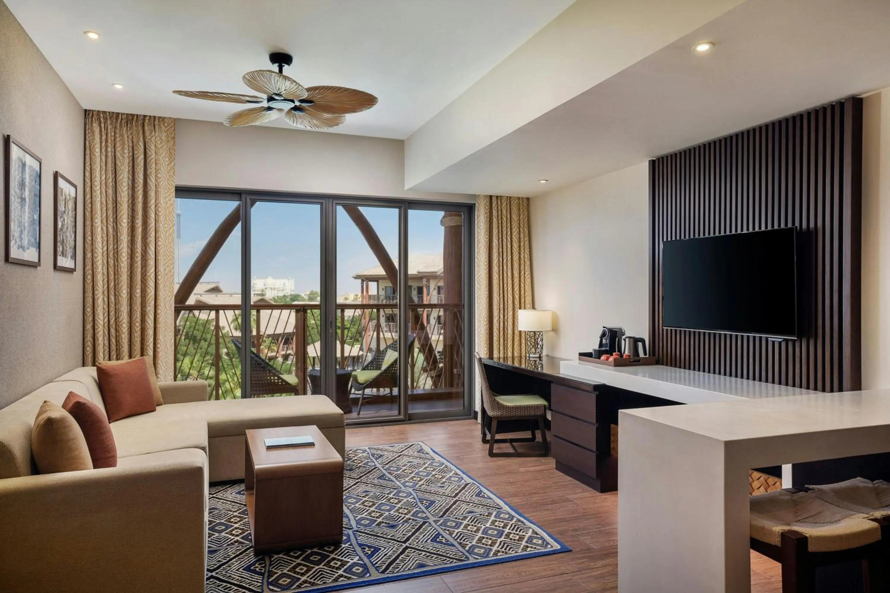 Living room in Lapita, Dubai Parks and Resorts, Autograph Collection