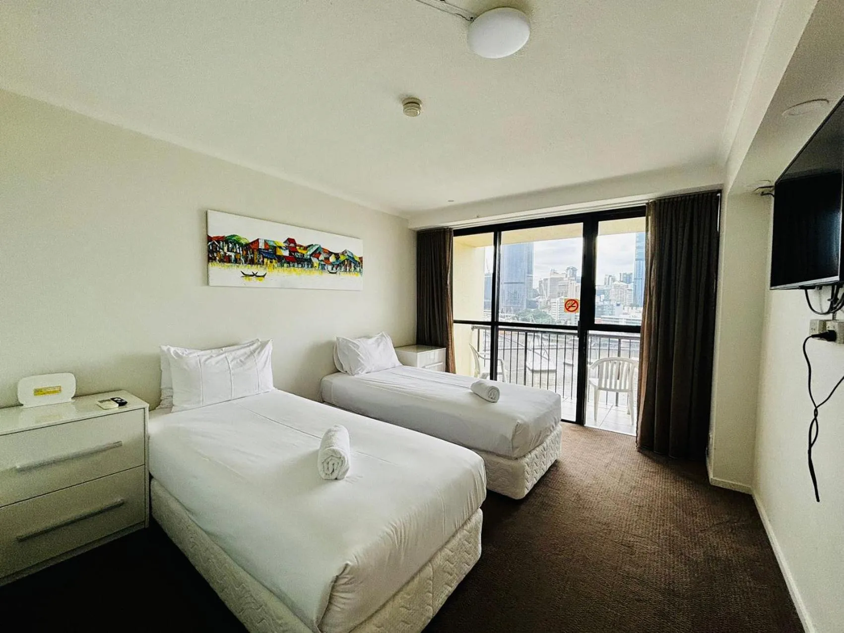 Bed in River Plaza Apartments Brisbane Southbank