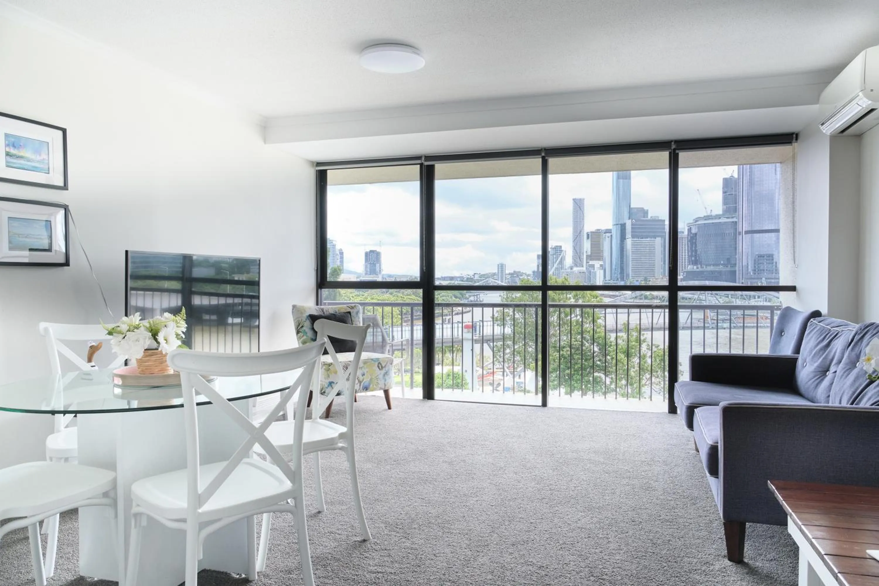 Living room in River Plaza Apartments Brisbane Southbank