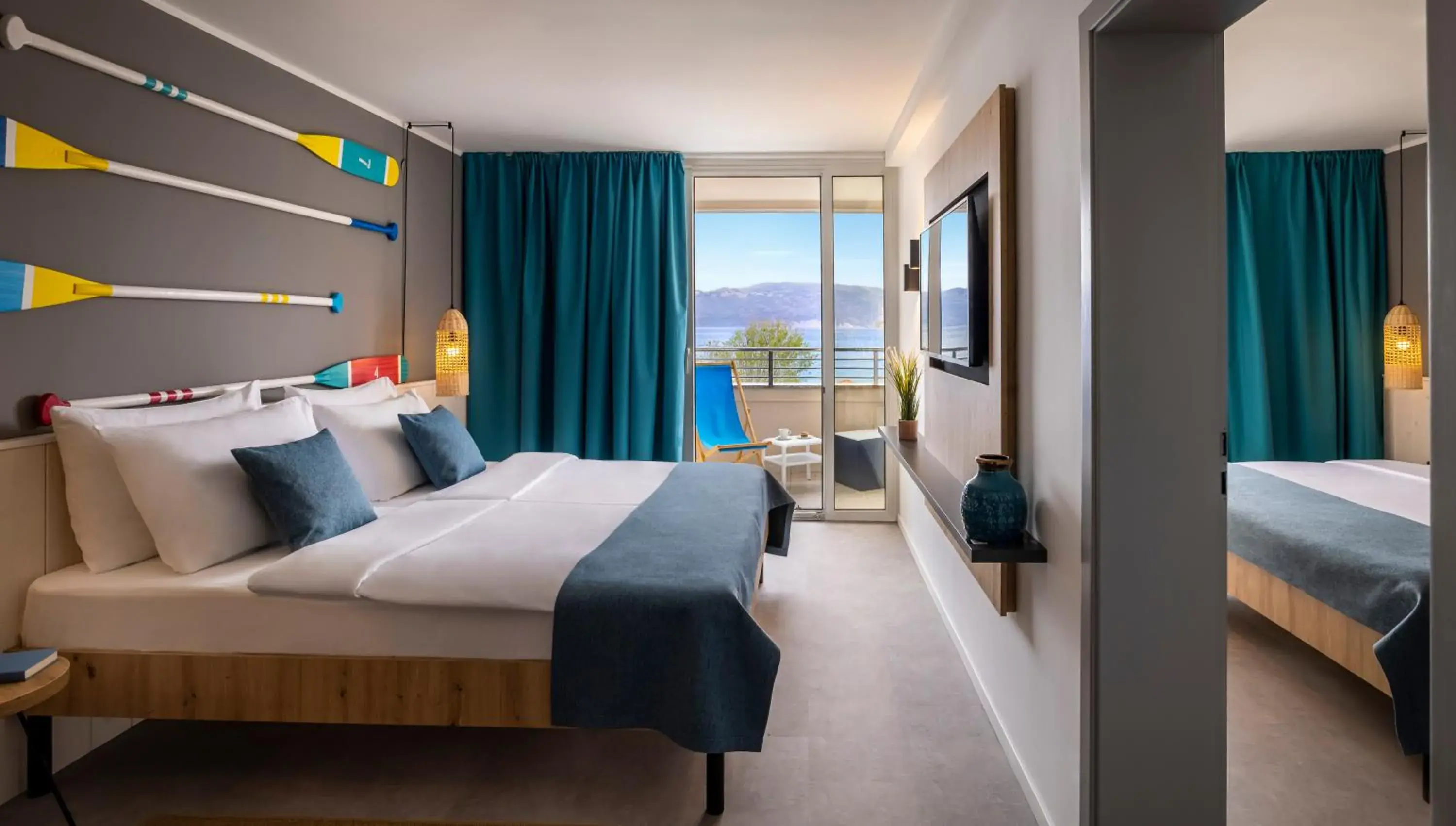 Balcony/Terrace, Bed in Sunny Baška Hotel by Valamar Balcony/Terrace, Bed in Sunny Baška Hotel by Valamar