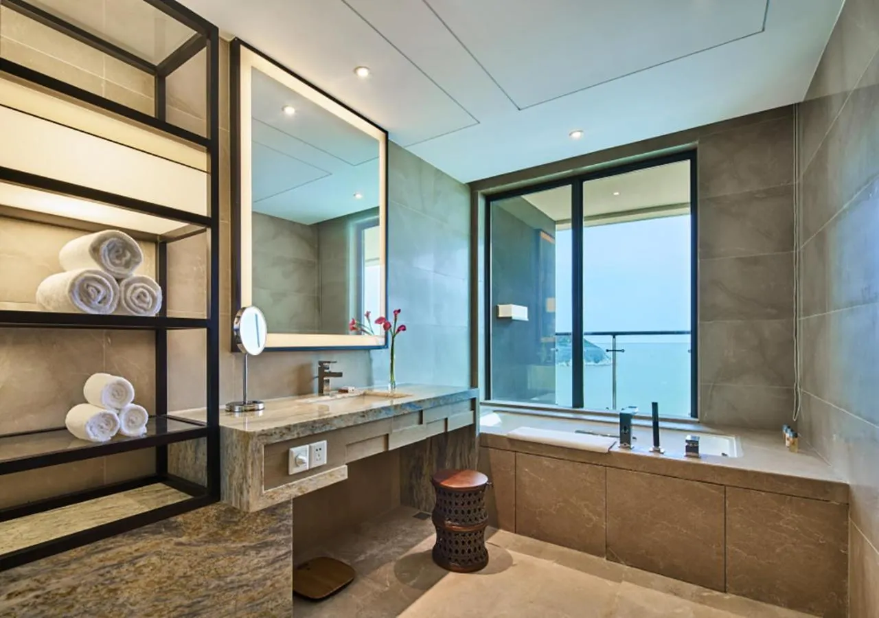 Premium Double Room with Two Double Beds and Sea View - High Floor in Crowne Plaza Ningbo Xiangshan Sea View by IHG