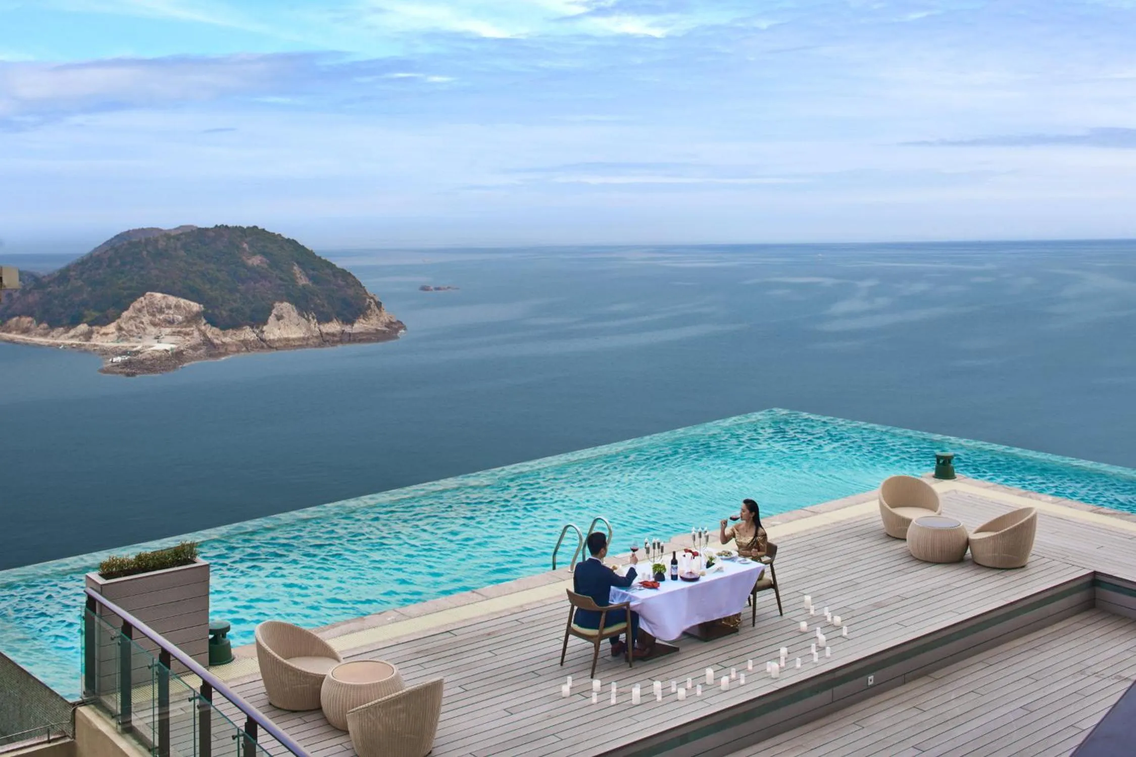 Swimming pool in Crowne Plaza Ningbo Xiangshan Sea View by IHG