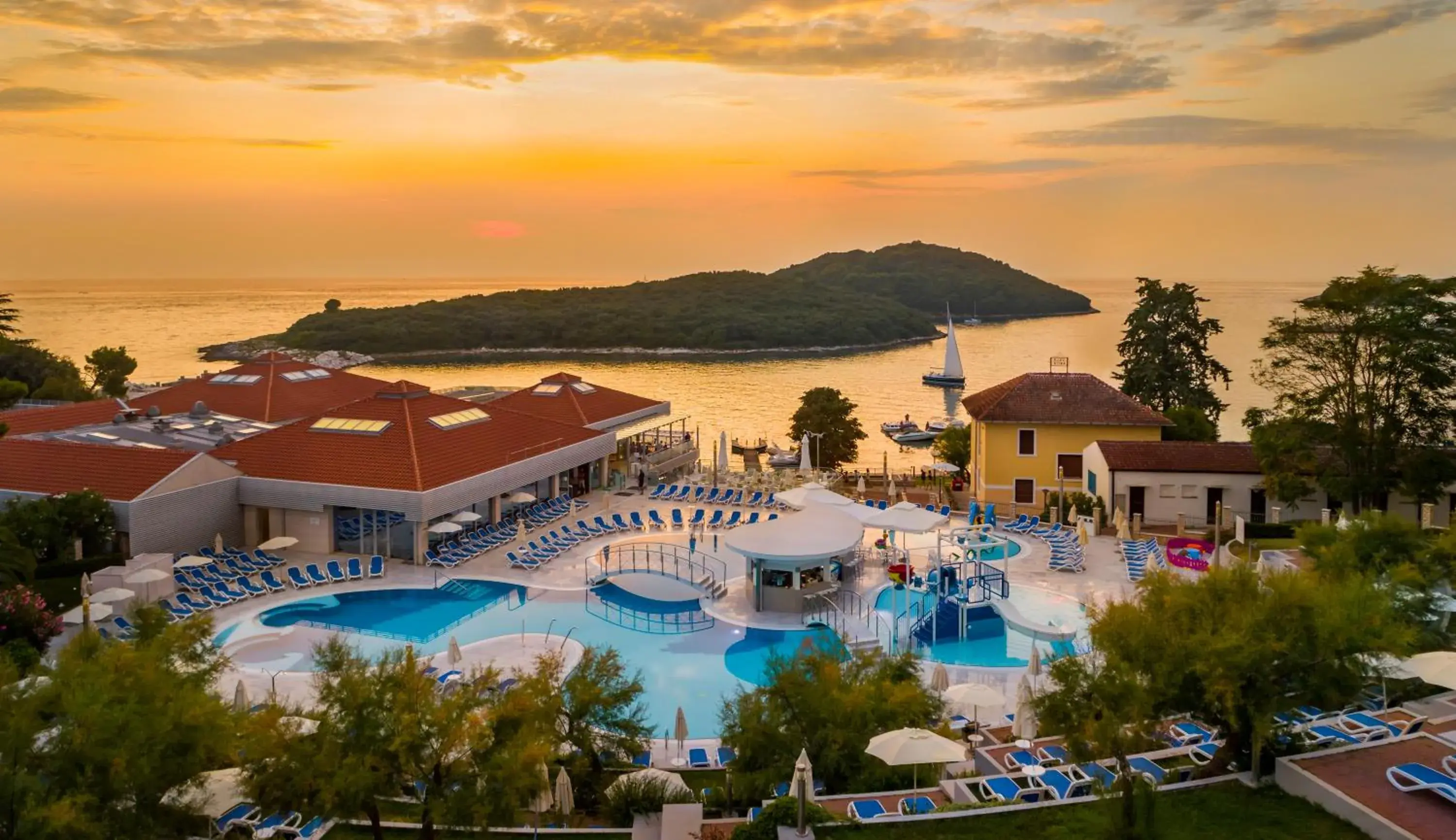 Pool view in Maistra Select Belvedere Resort Pool view in Maistra Select Belvedere Resort