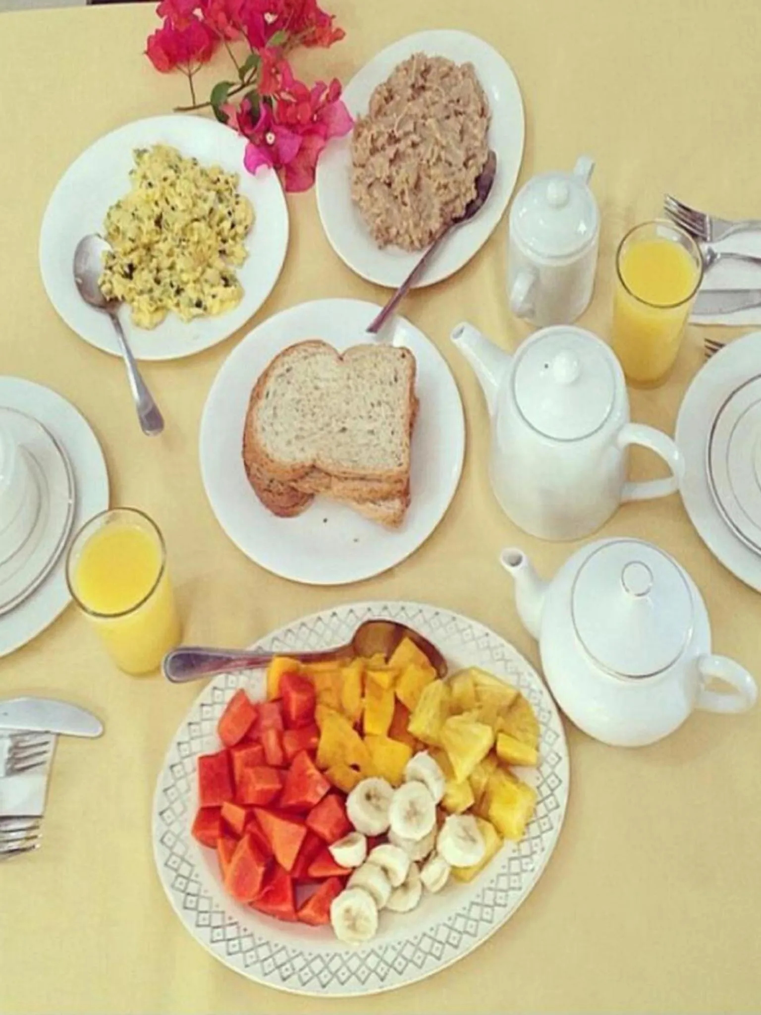 Continental breakfast in Villa Carolina Bed and Breakfast