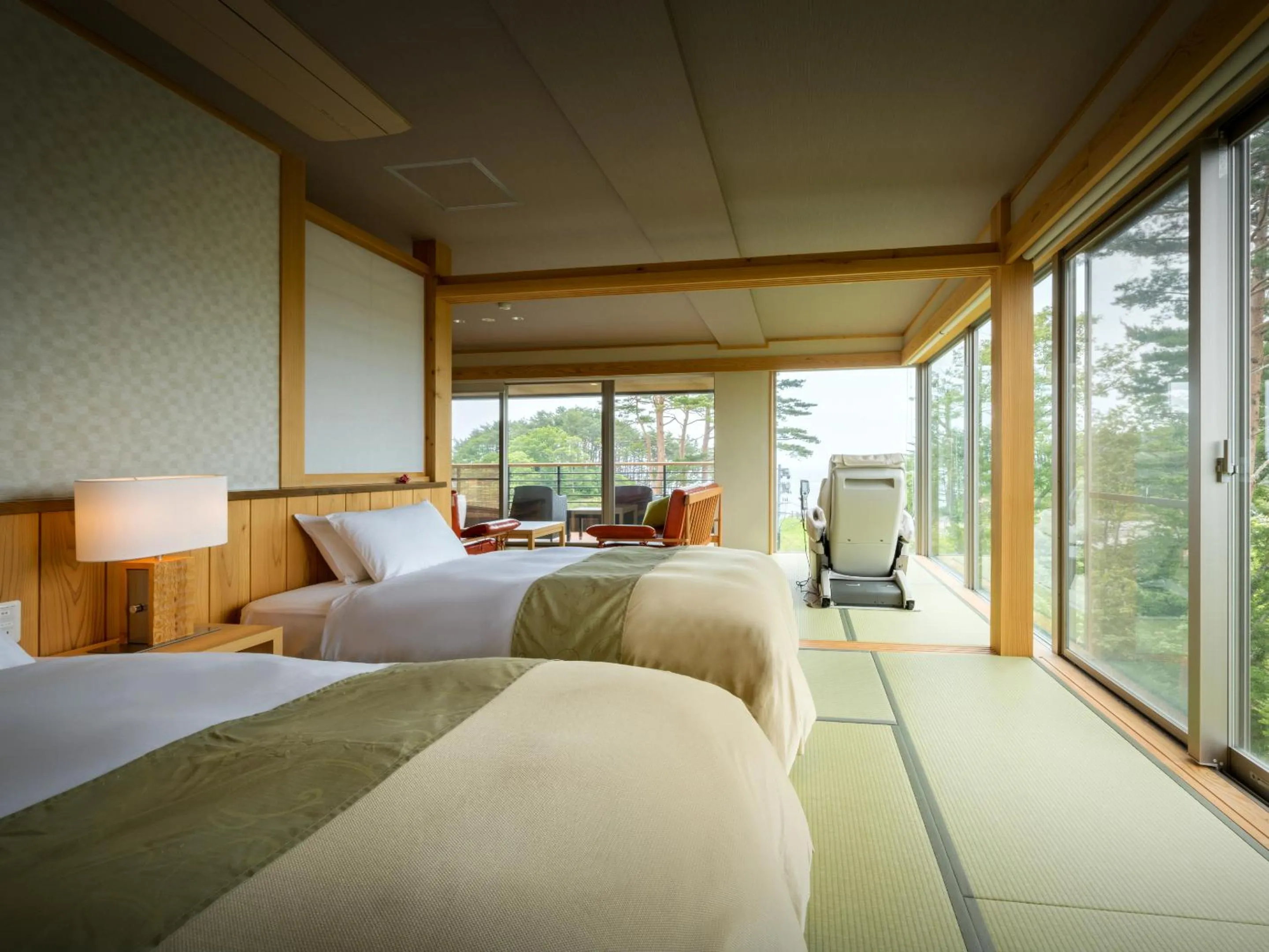 Photo of the whole room, Bed in Nagisatei Taroan