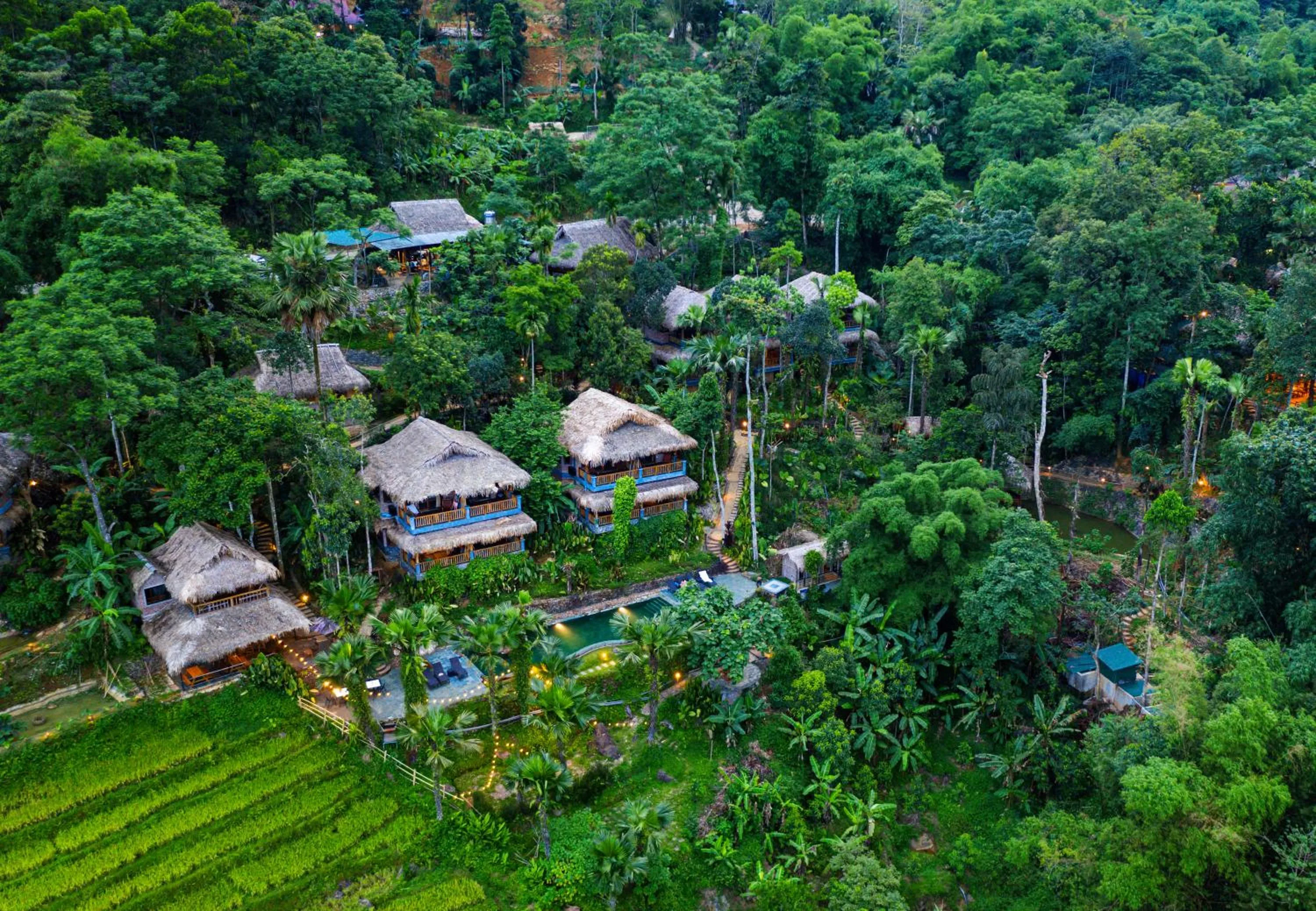 Pool view in Puluong Retreat