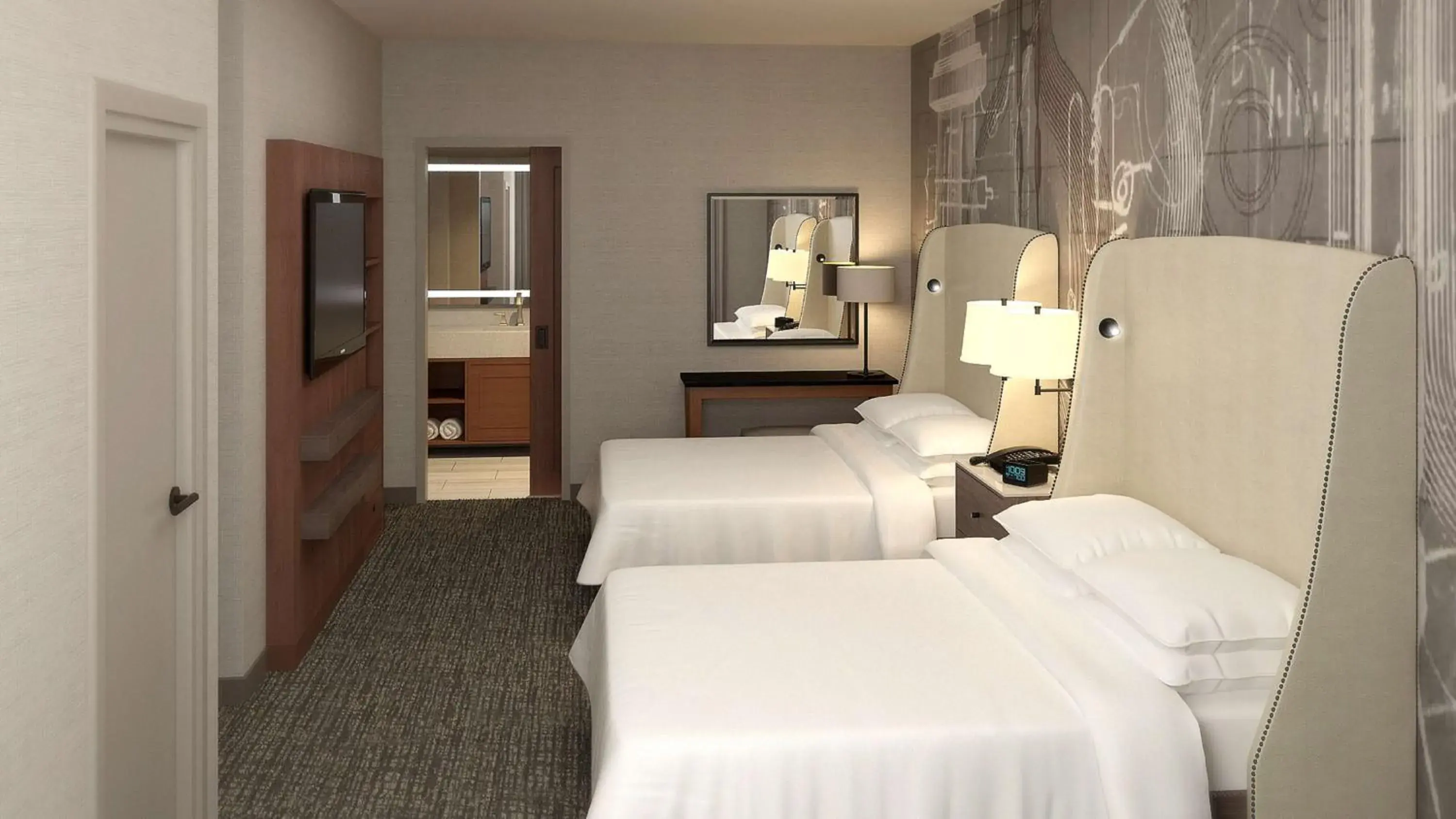 Queen Room with Roll-in Shower - Mobility Accessible in Embassy Suites By Hilton Berkeley Heights Queen Room with Roll-in Shower - Mobility Accessible in Embassy Suites By Hilton Berkeley Heights