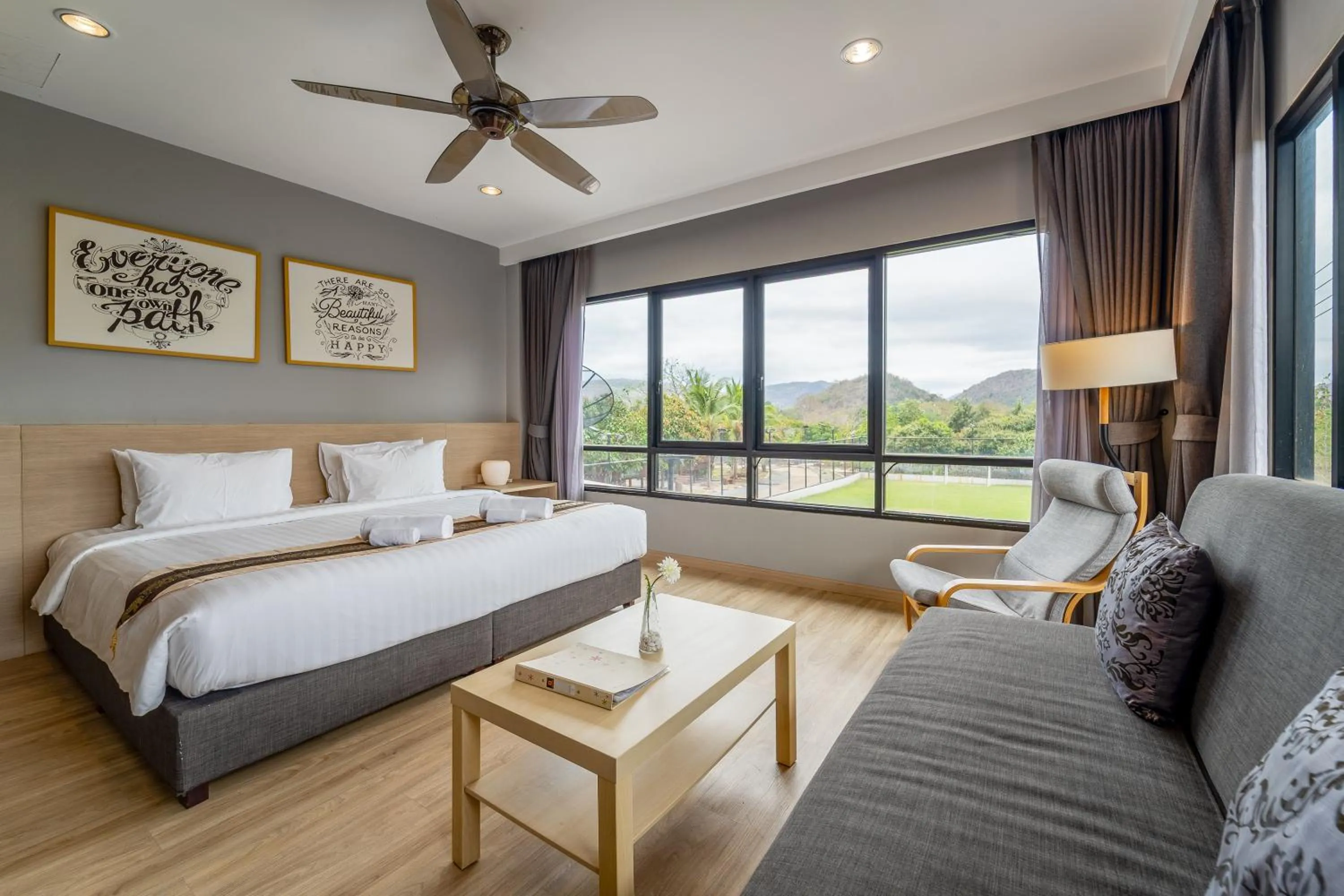View (from property/room), Bed in Grandsiri Resort KhaoYai