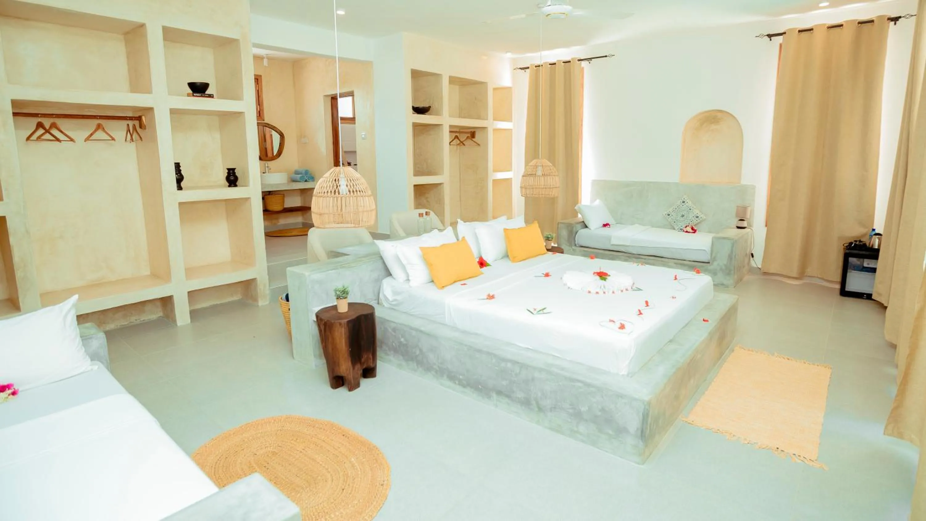 Bed in Mnana Beach Bungalows