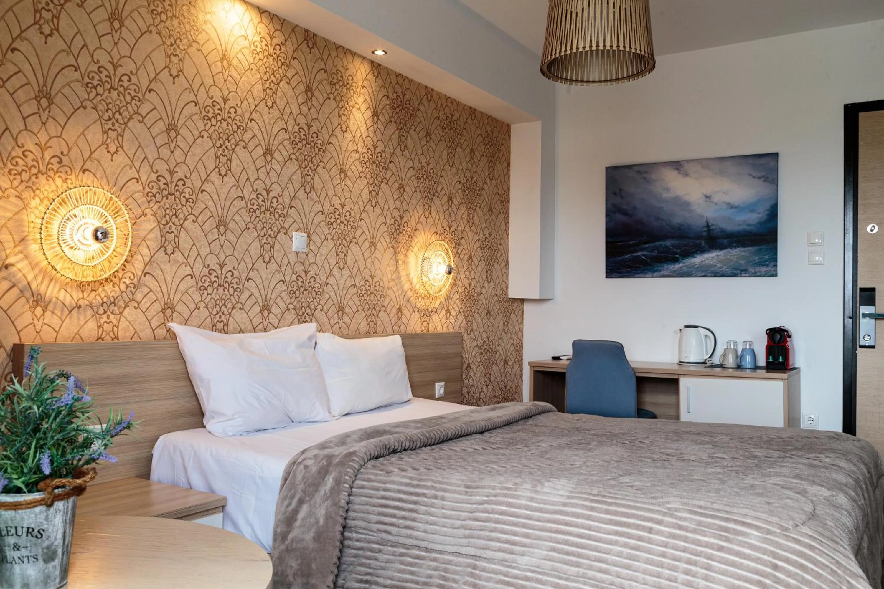 Bed in Limani Comfort Rooms