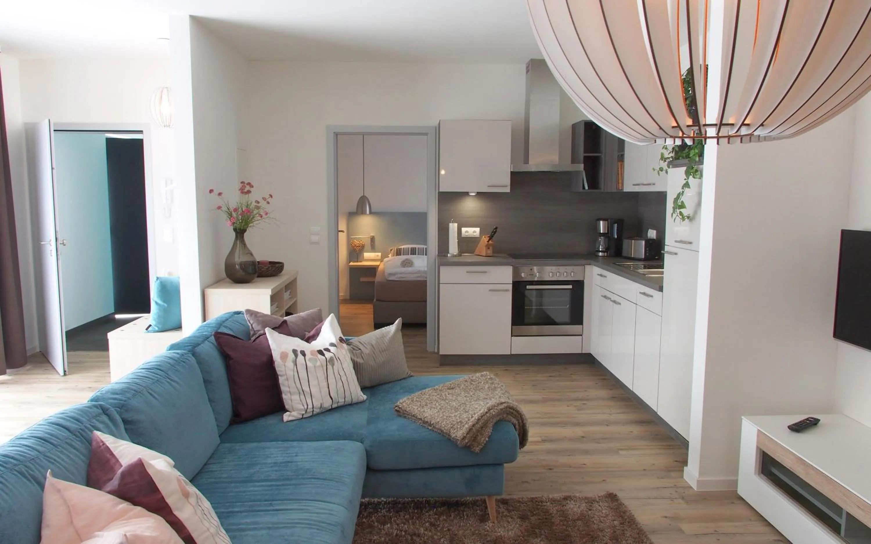 Kitchen or kitchenette in Apartments Bogner