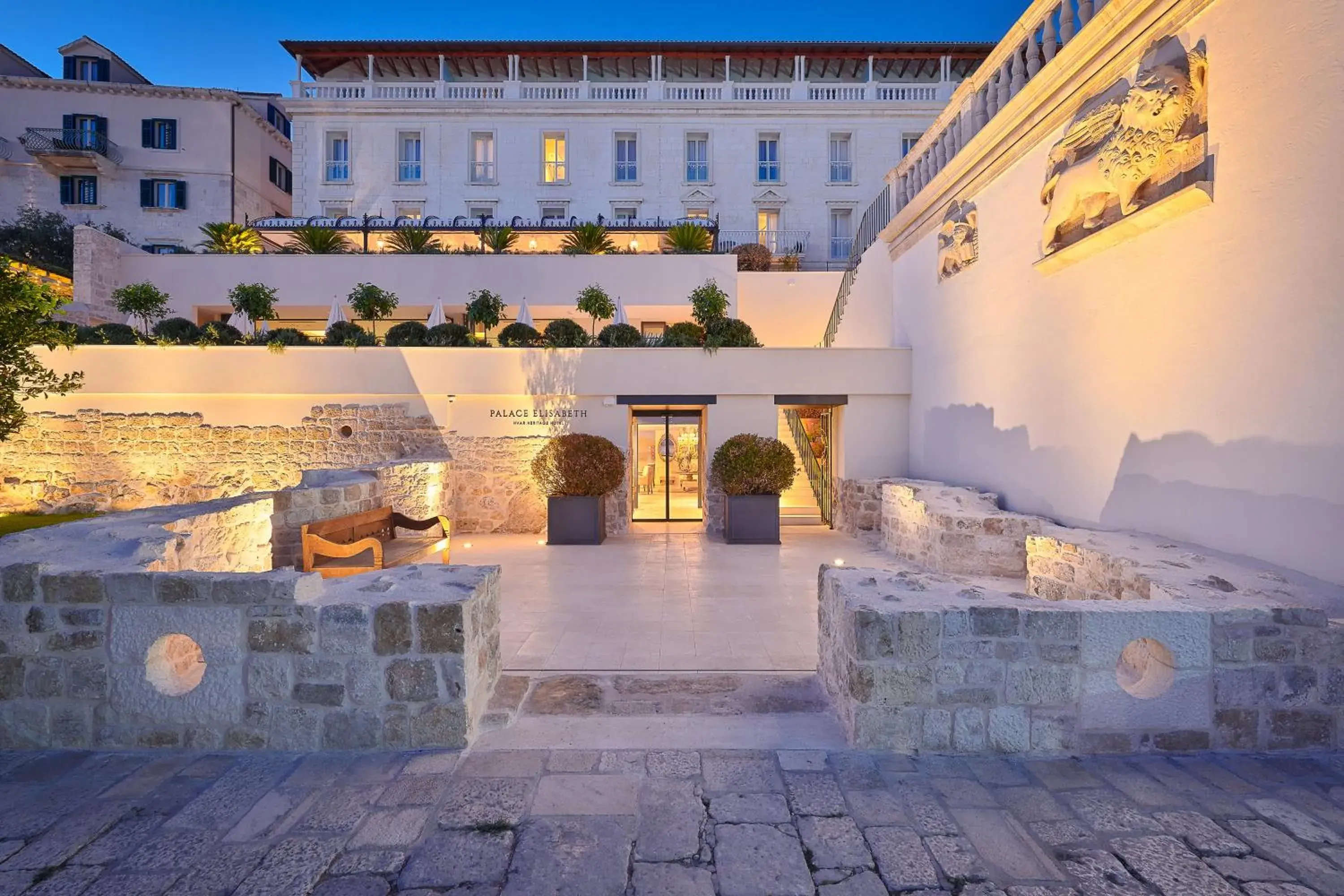 Facade/entrance in Palace Elisabeth Hvar Hotel - The Leading Hotels of the World Facade/entrance in Palace Elisabeth Hvar Hotel - The Leading Hotels of the World