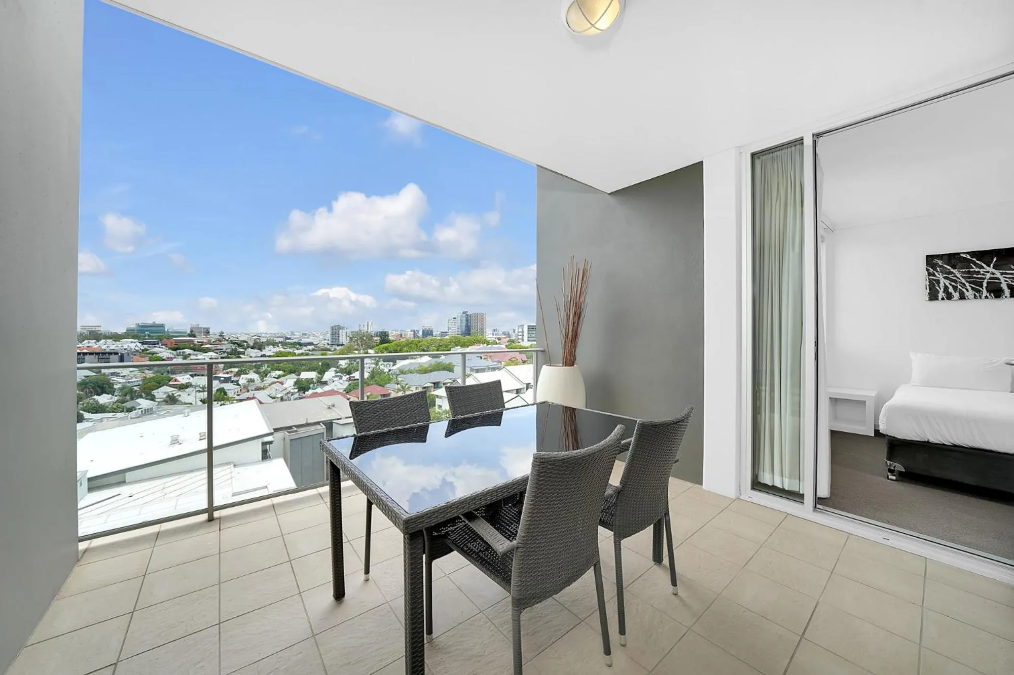 Balcony/Terrace, Bed in Trilogy Residences Brisbane