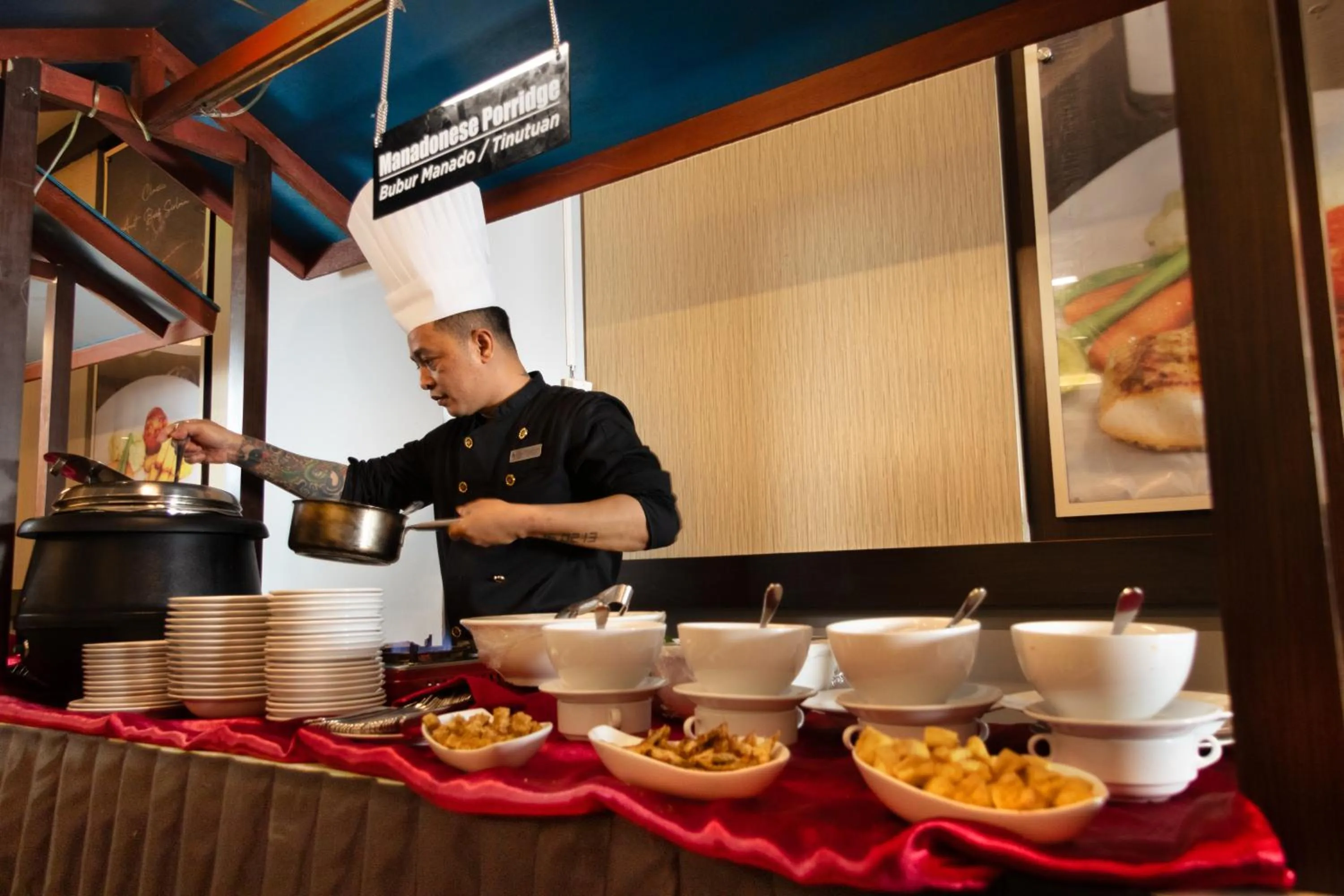 Asian breakfast in Best Western Plus Coco Palu