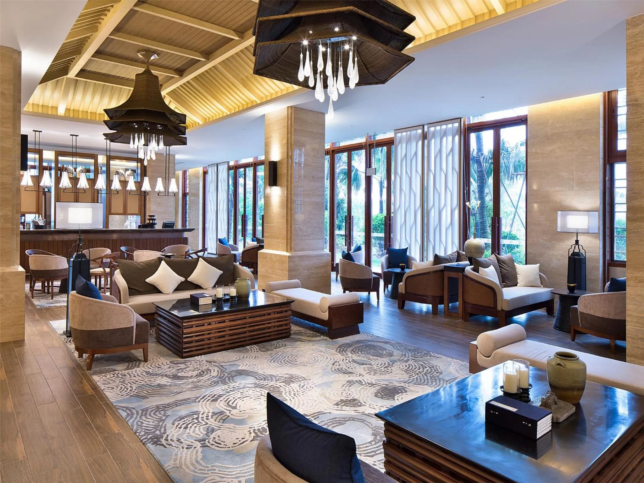 Lounge or bar in Wyndham Grand Plaza Royale Wenchang