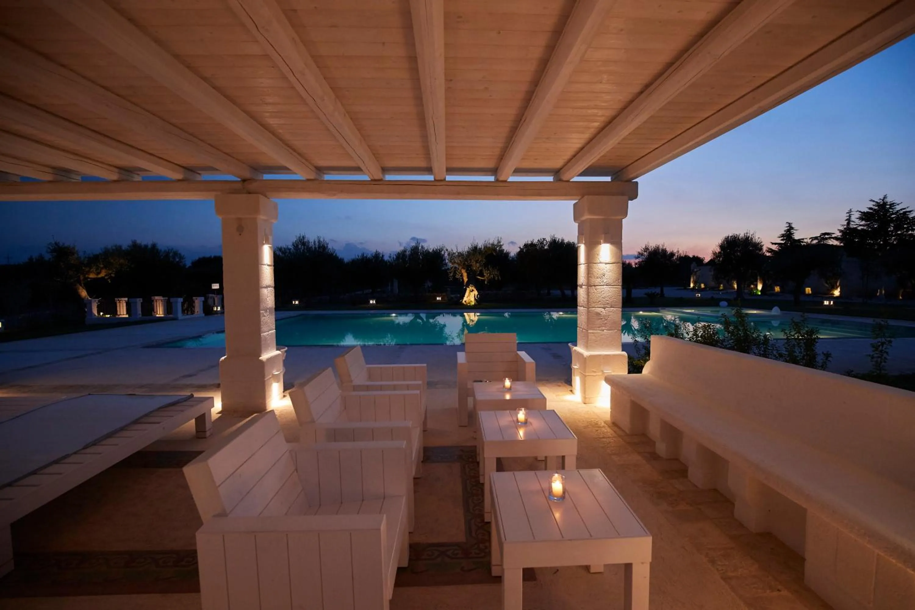 Pool view in Masseria Almadava