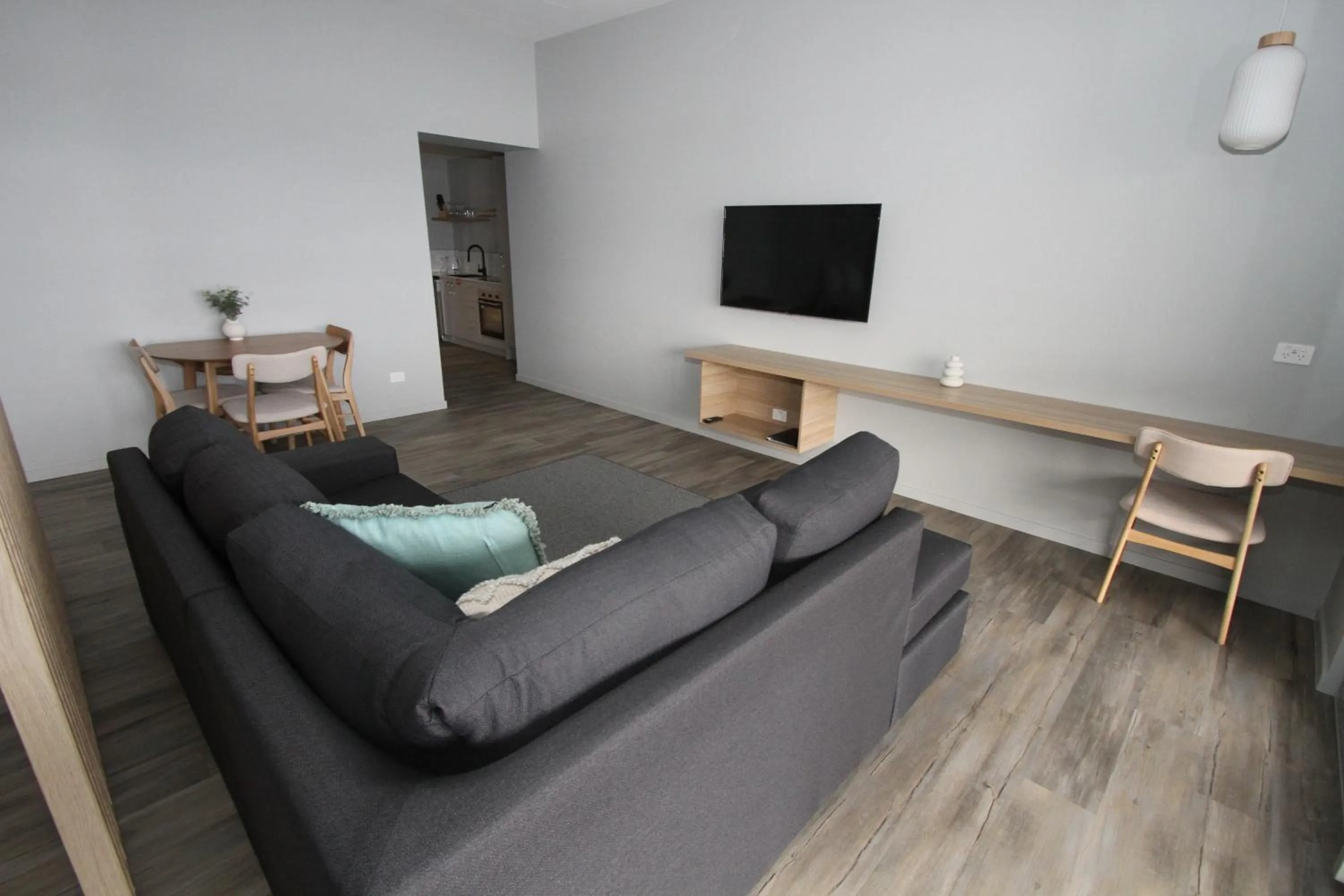 Living room, Bed in Waterfront Apartments