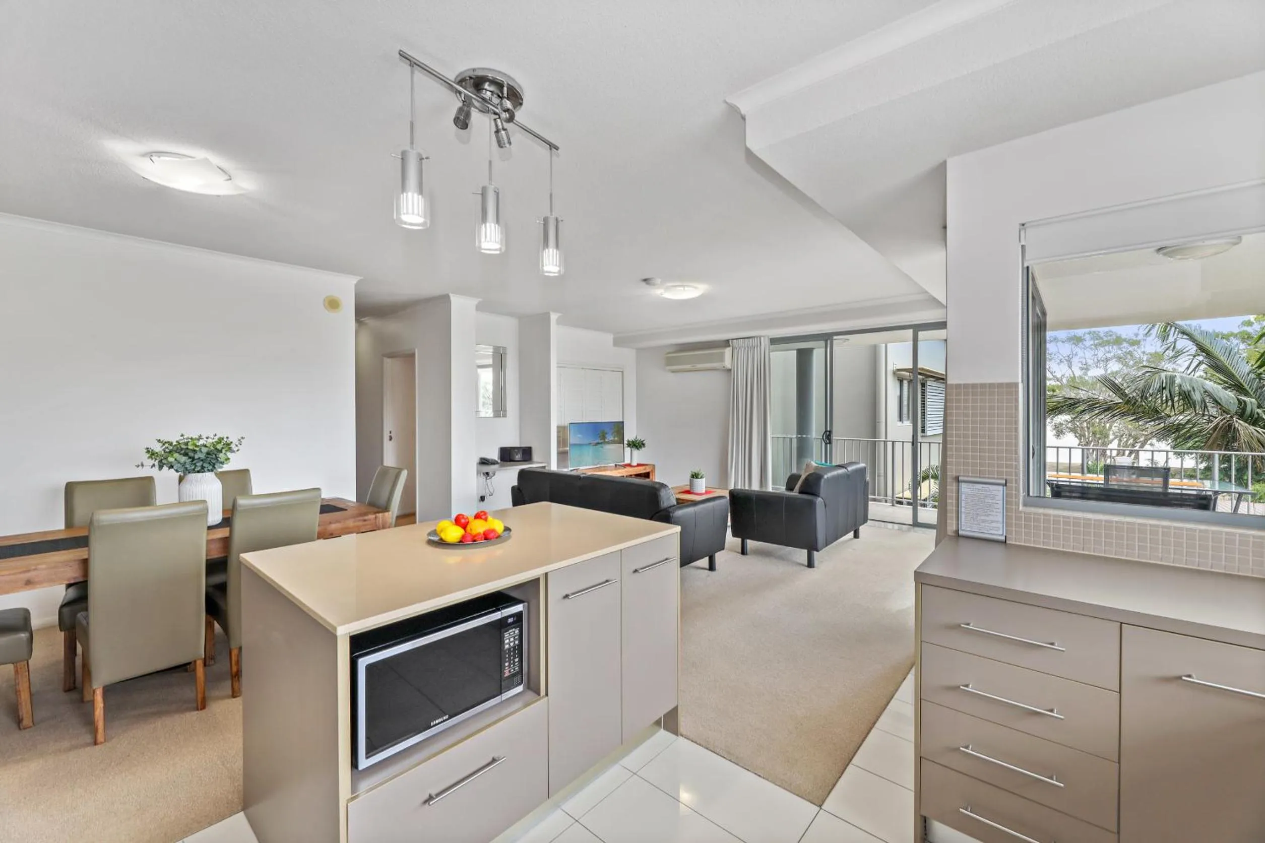 Living room in On the Bay Apartments