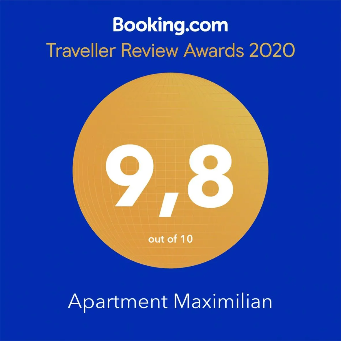 Logo/Certificate/Sign in Apartment Maximilian-free parking!!!