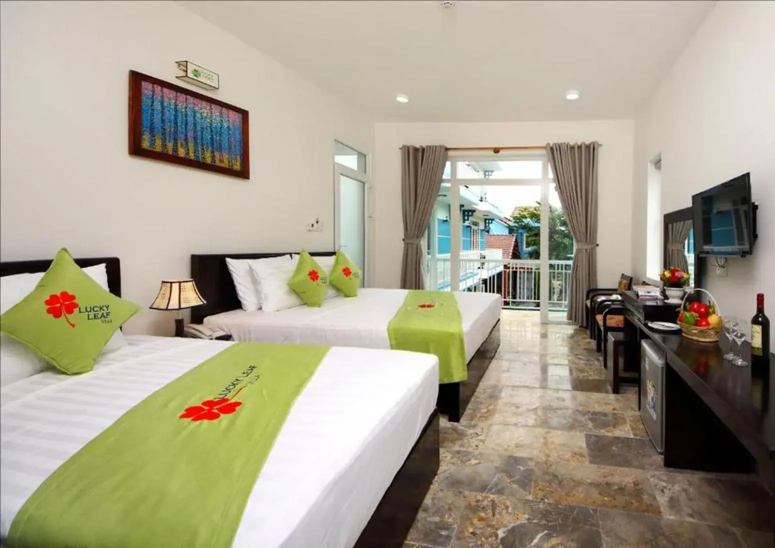 Bed in Lucky Leaf Hoian Villa Bed in Lucky Leaf Hoian Villa