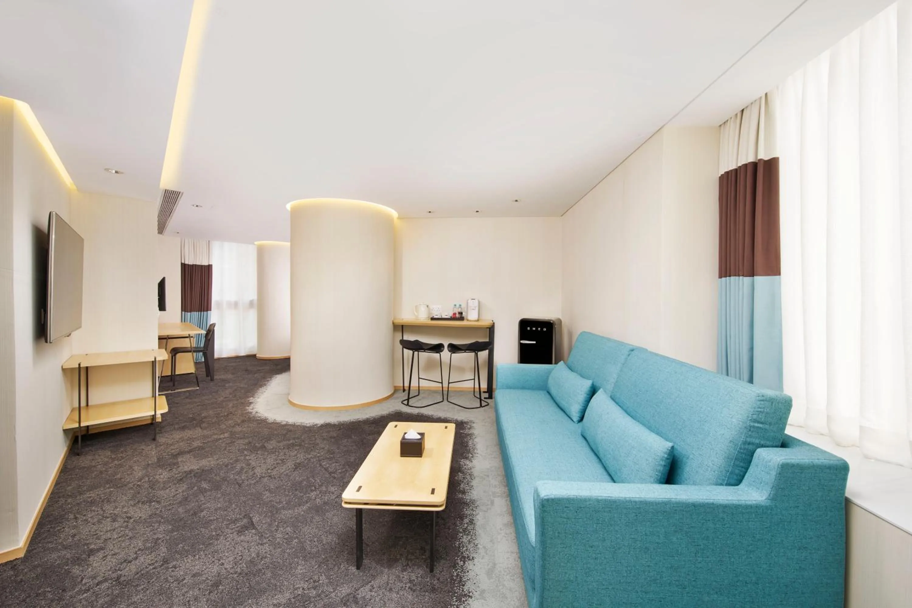 Seating area in Hotel 108, Hong Kong