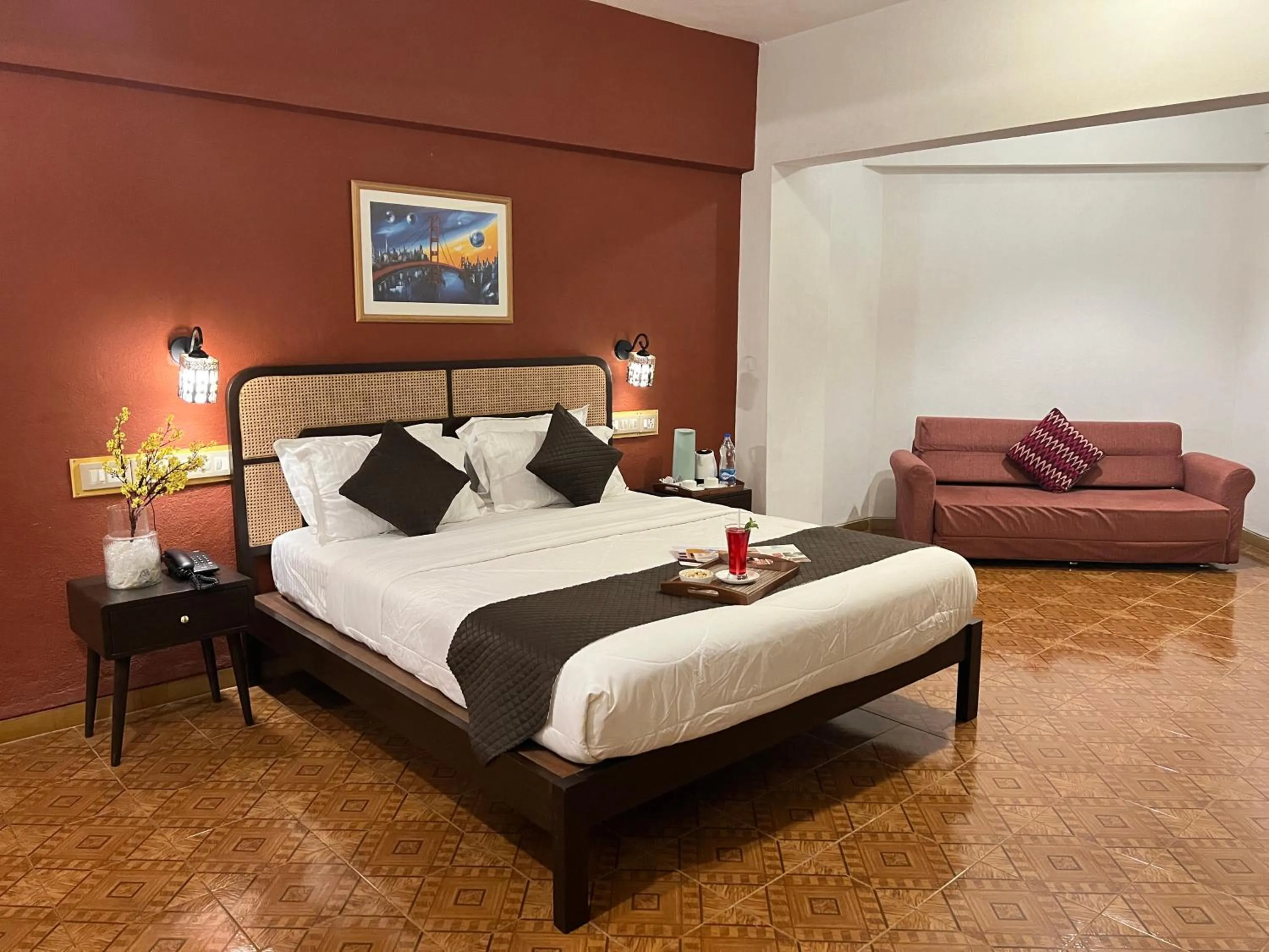 Bed in Konkan Crown Resort & Club