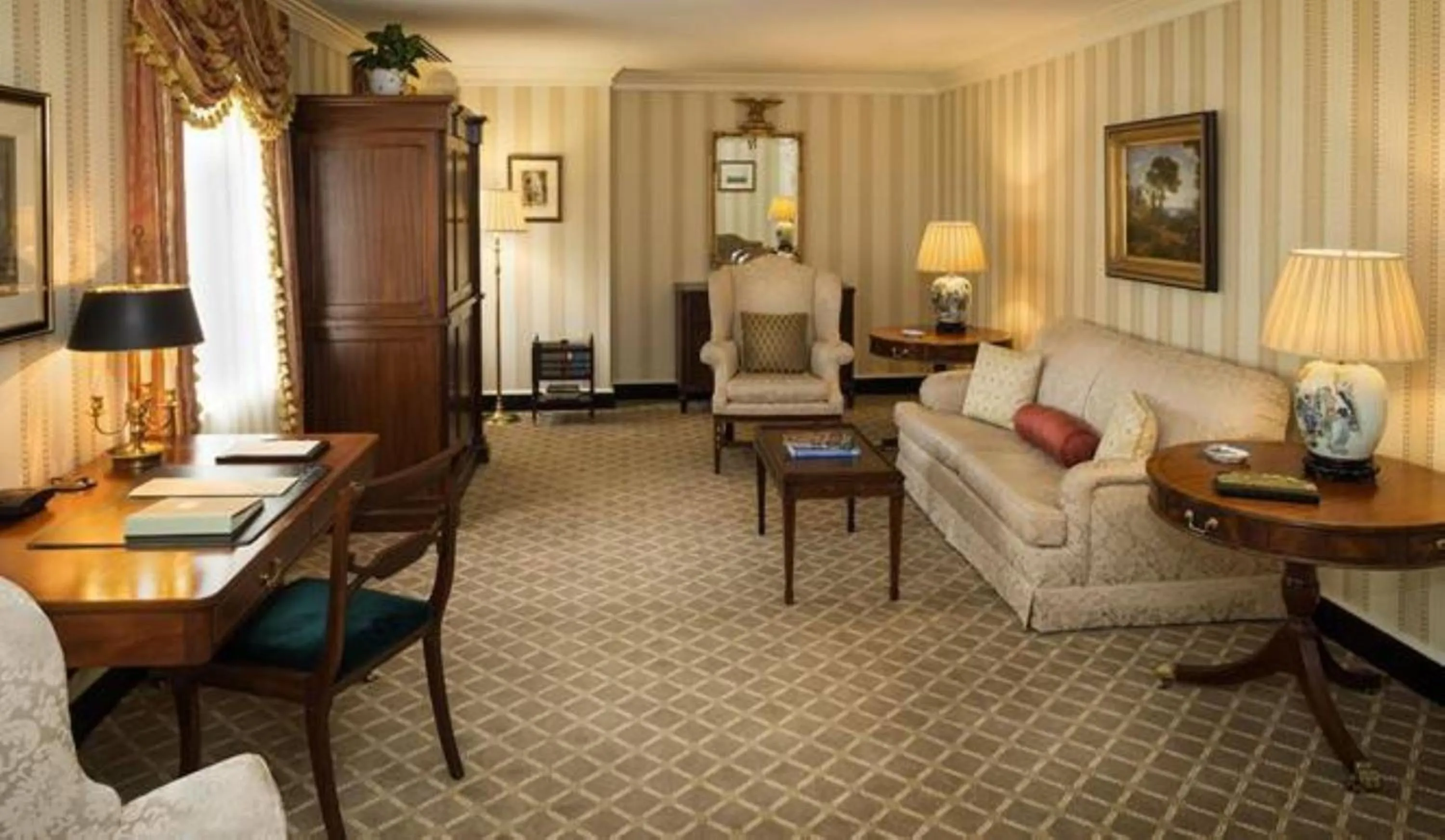 Seating area in Williamsburg Inn, an official Colonial Williamsburg Hotel